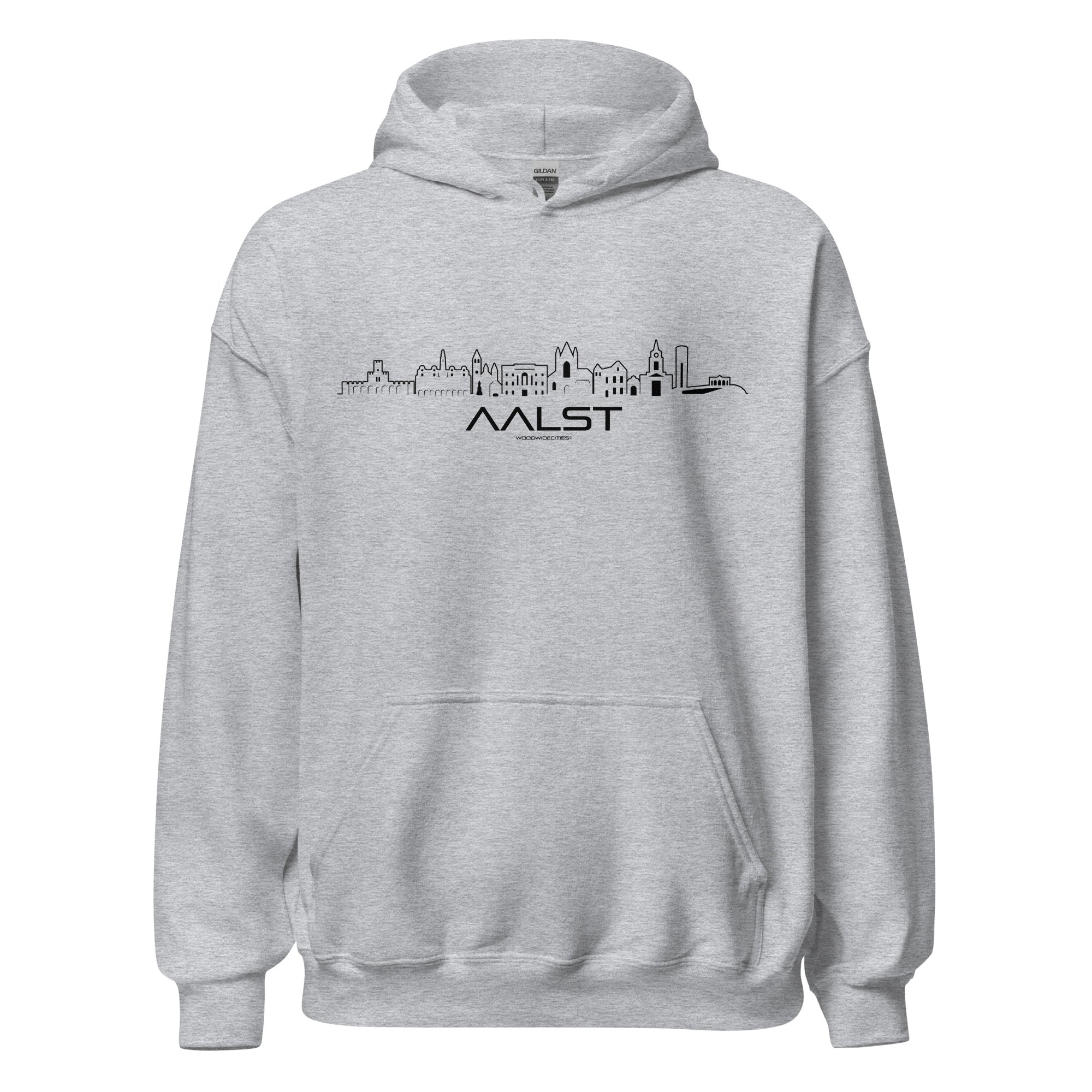 Hoodie Aalst Sport Grey S houten cadeau decoratie relatiegeschenk van WoodWideCities