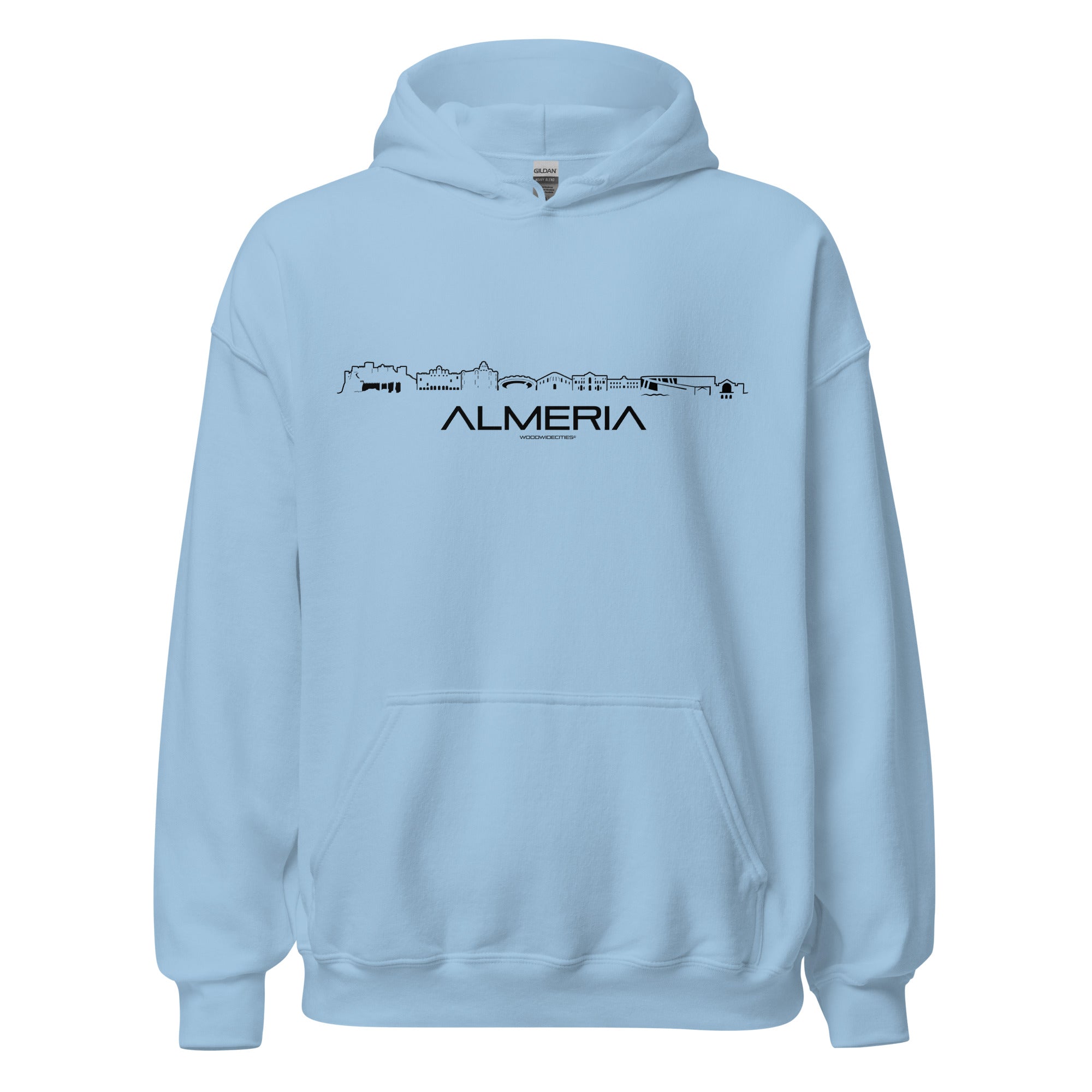 Hoodie Almeria Light Blue S houten cadeau decoratie relatiegeschenk van WoodWideCities