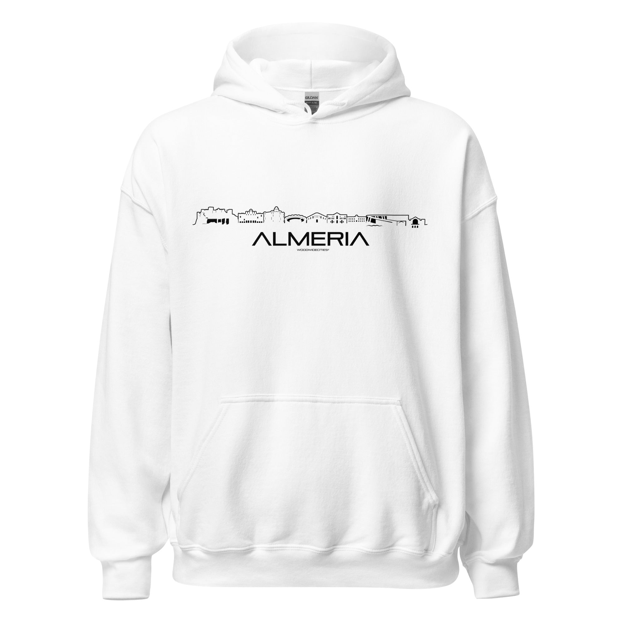 Hoodie Almeria White S houten cadeau decoratie relatiegeschenk van WoodWideCities