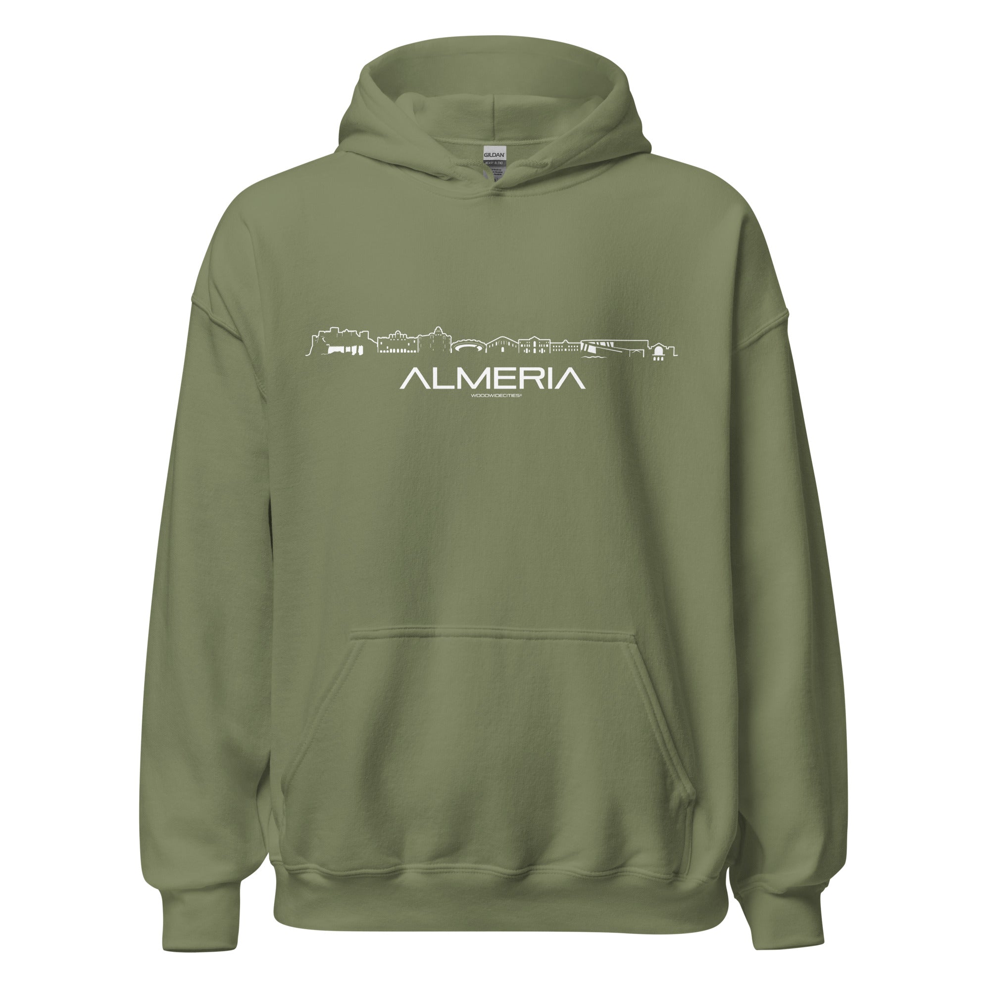 Hoodie Almeria Military Green S houten cadeau decoratie relatiegeschenk van WoodWideCities