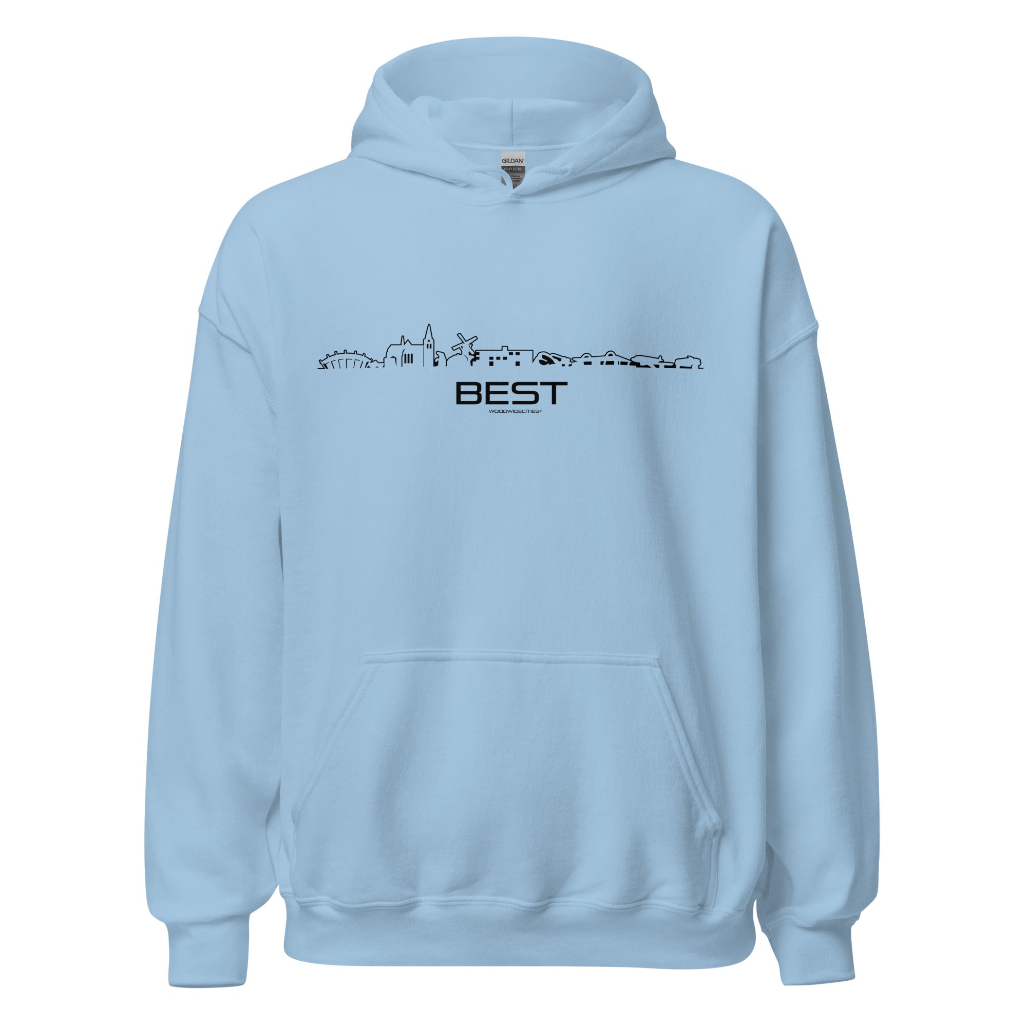 Hoodie Best Light Blue S houten cadeau decoratie relatiegeschenk van WoodWideCities