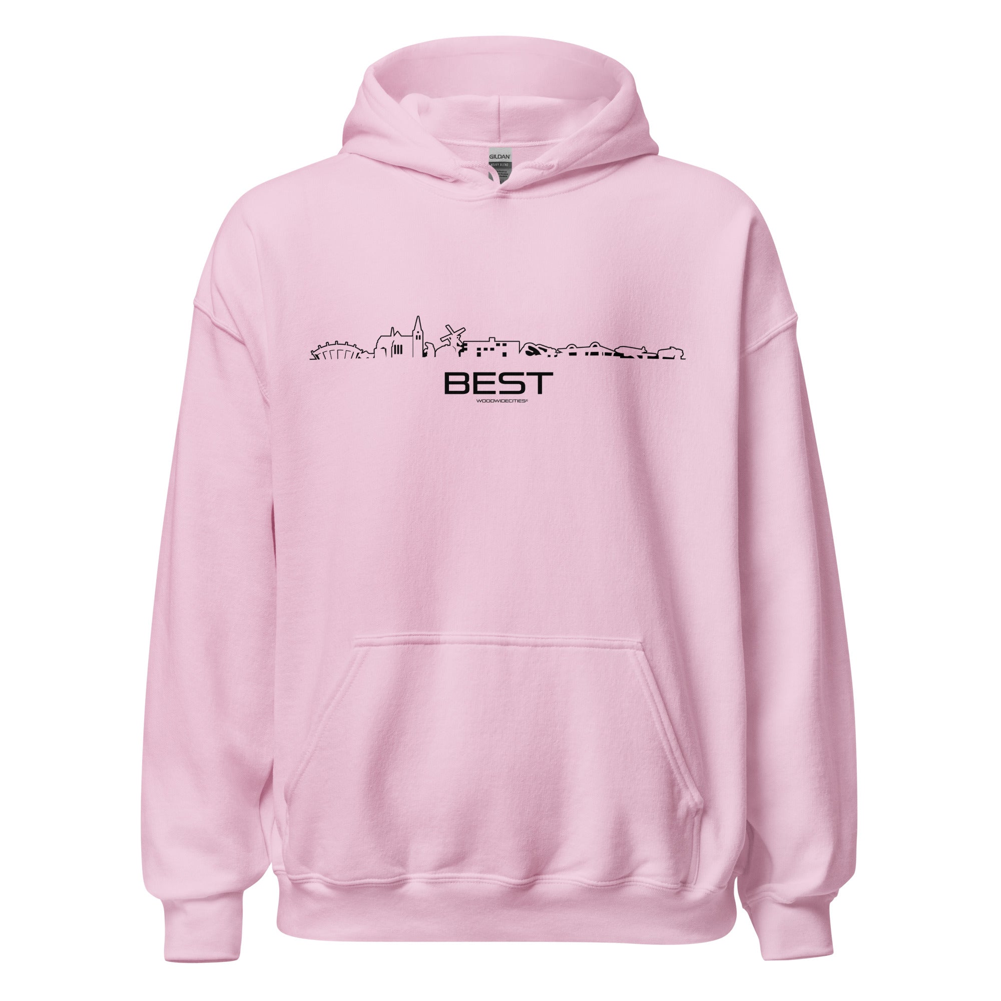 Hoodie Best Light Pink S houten cadeau decoratie relatiegeschenk van WoodWideCities