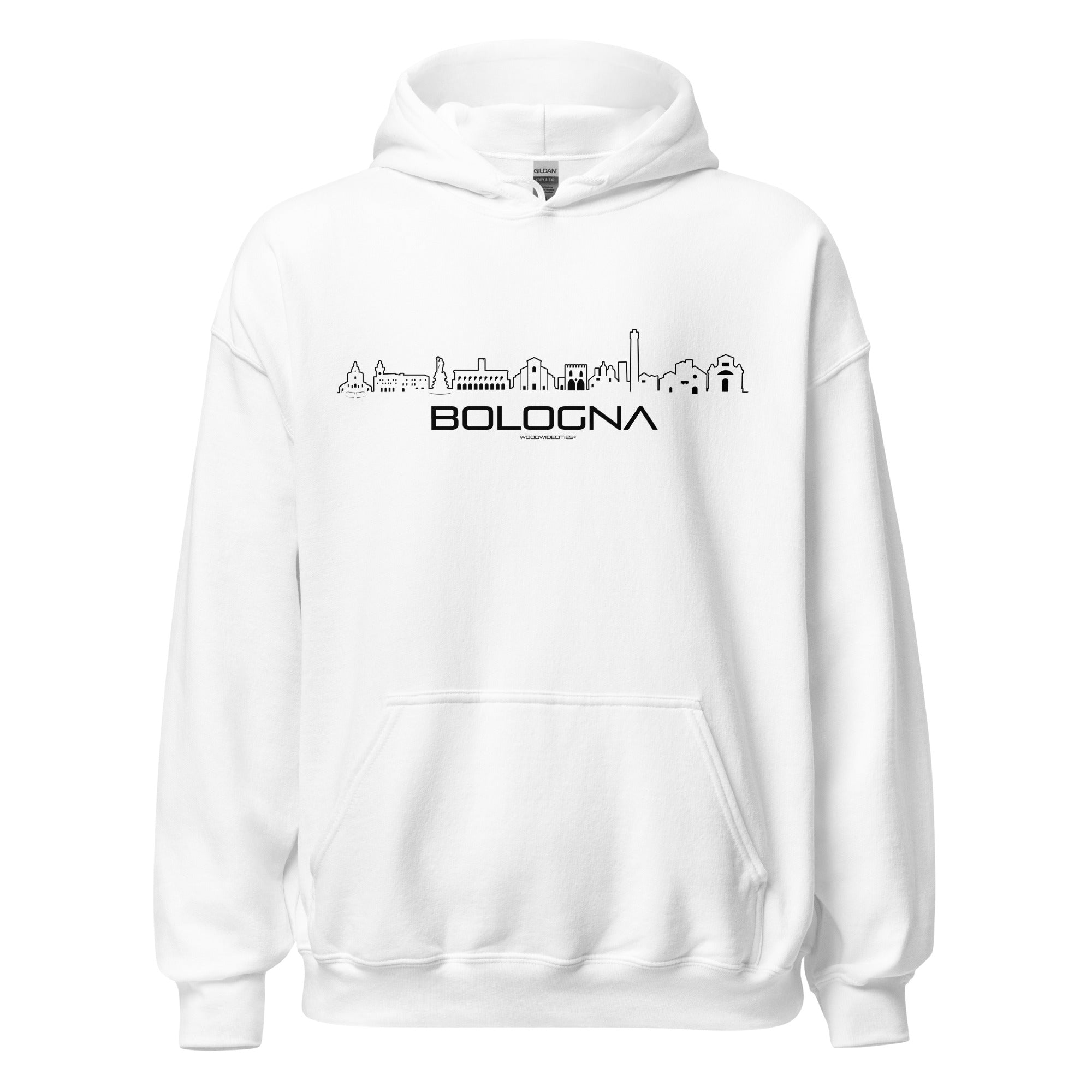 Hoodie Bologna White S houten cadeau decoratie relatiegeschenk van WoodWideCities