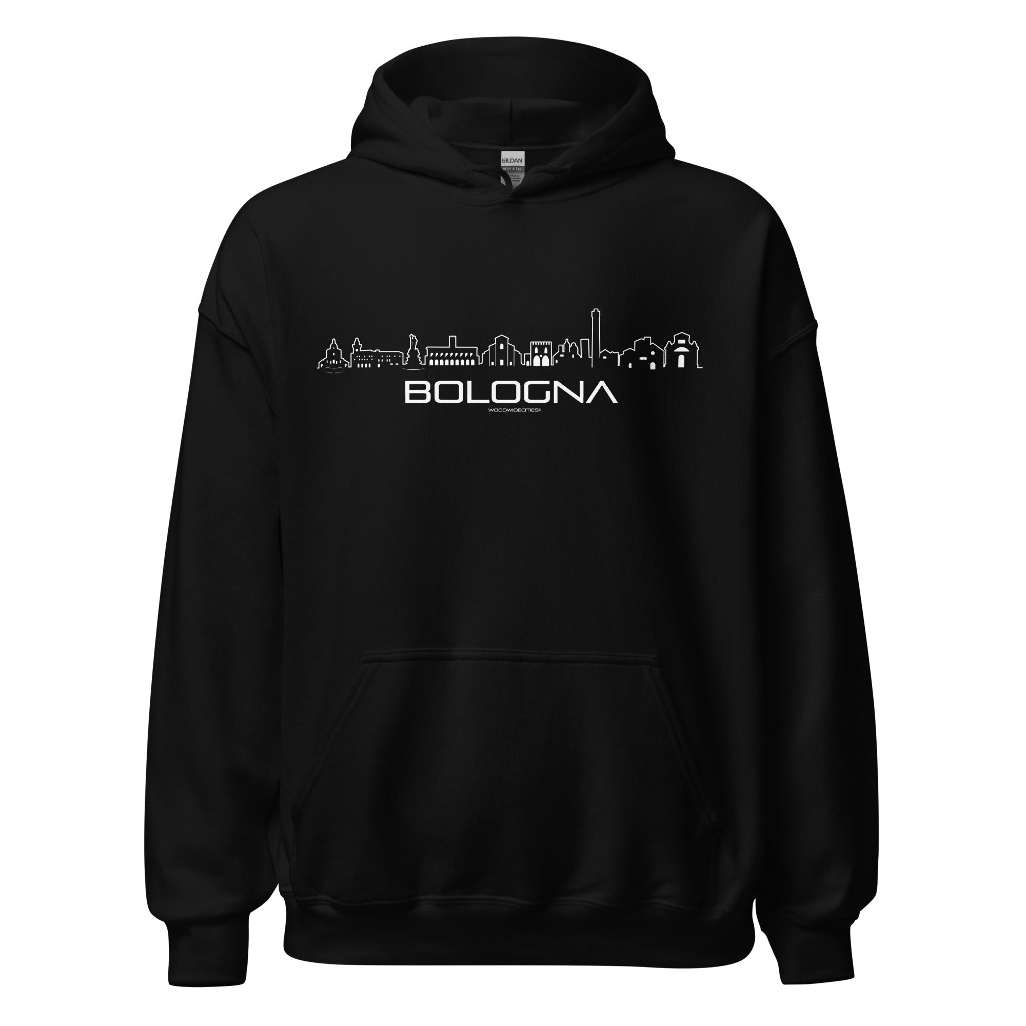 Hoodie Bologna Black S houten cadeau decoratie relatiegeschenk van WoodWideCities