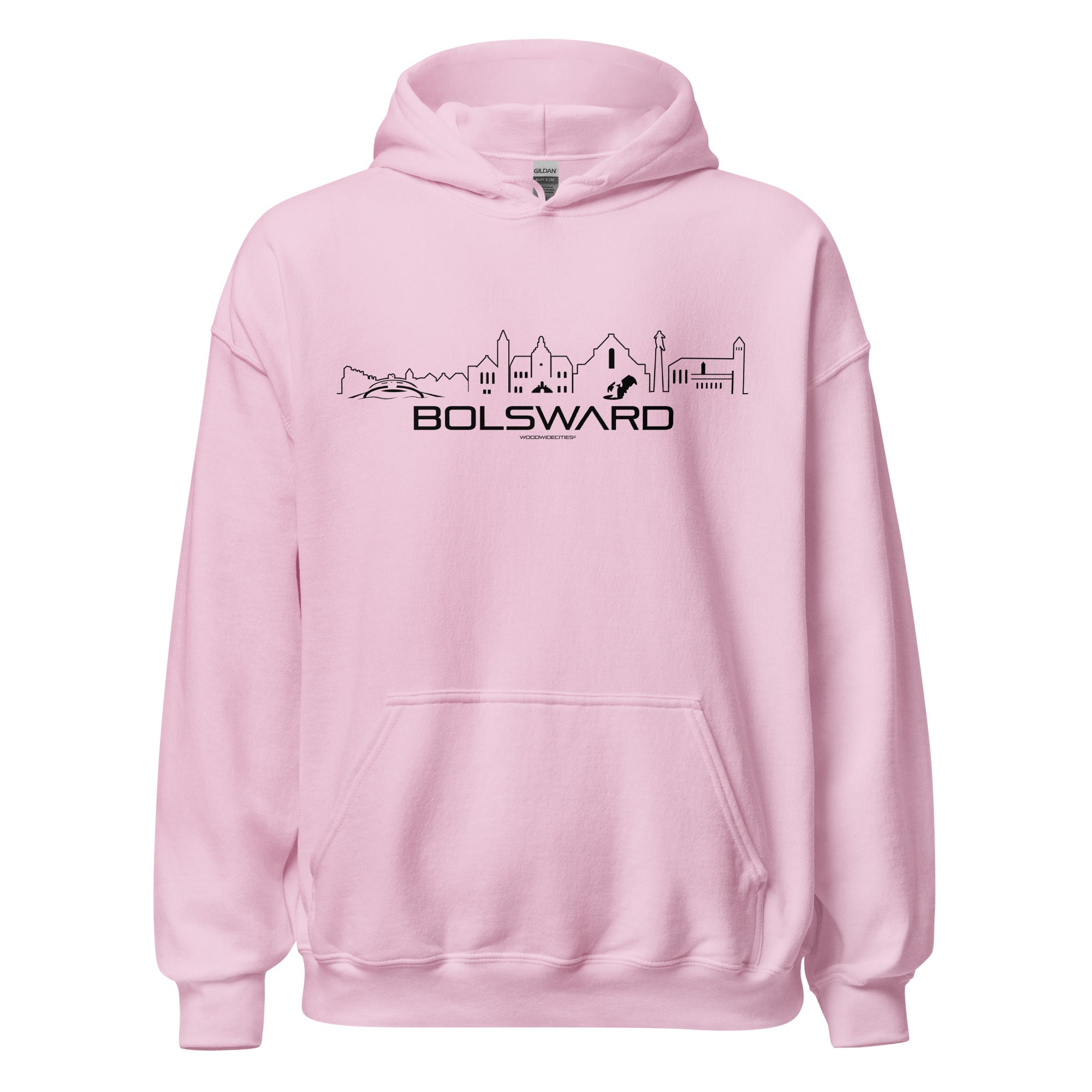 Hoodie Bolsward Light Pink S houten cadeau decoratie relatiegeschenk van WoodWideCities