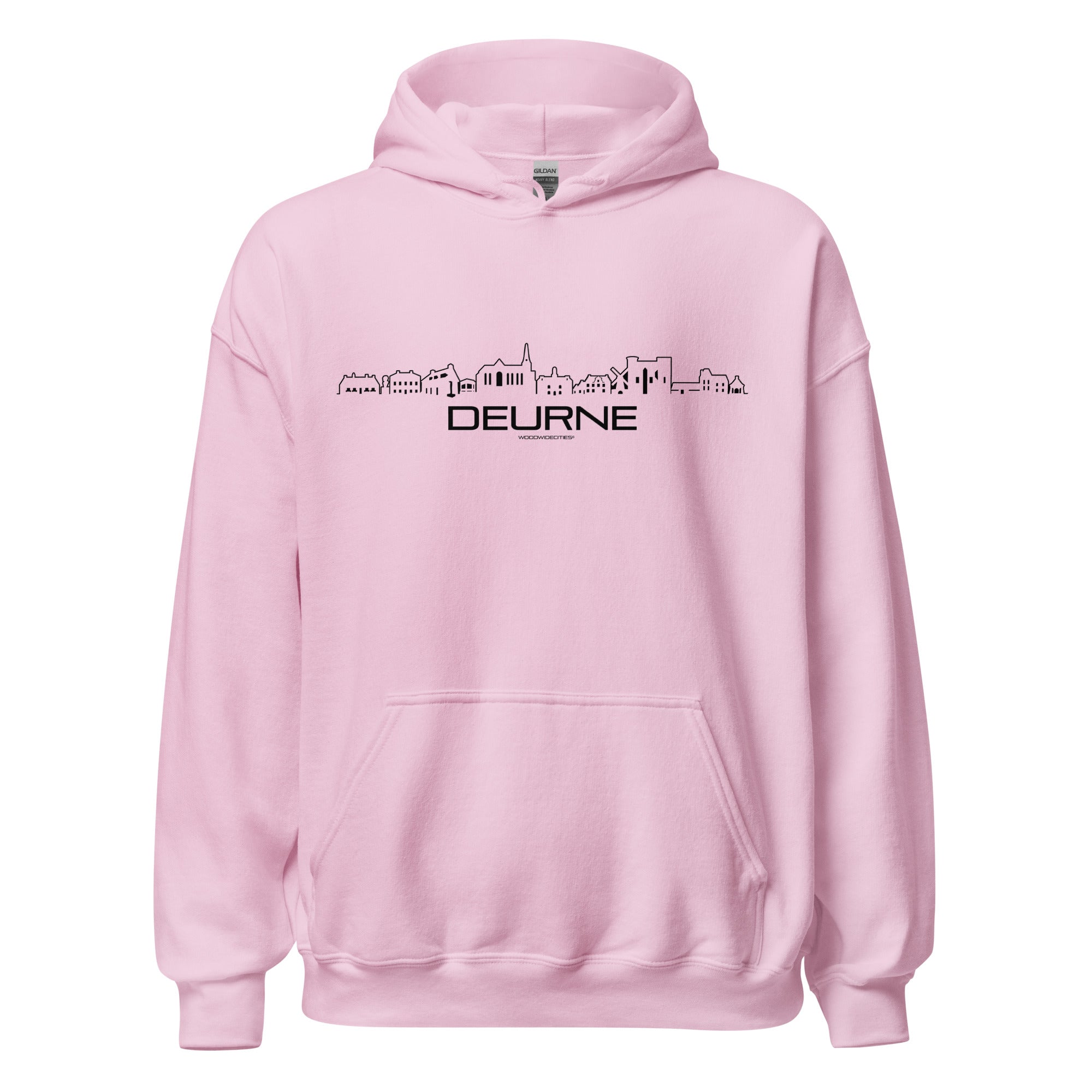 Hoodie Deurne Light Pink S houten cadeau decoratie relatiegeschenk van WoodWideCities