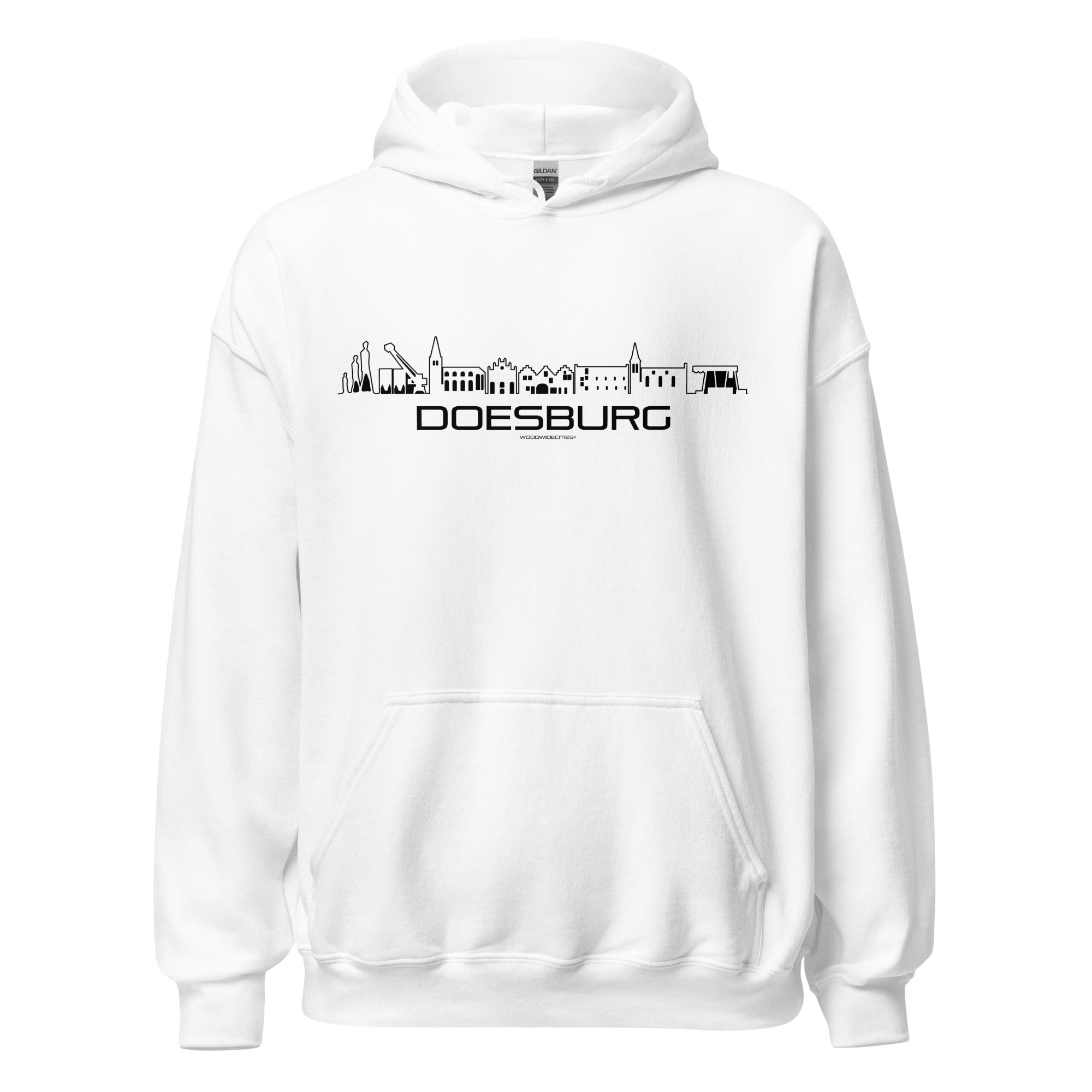 Hoodie Doesburg White S houten cadeau decoratie relatiegeschenk van WoodWideCities