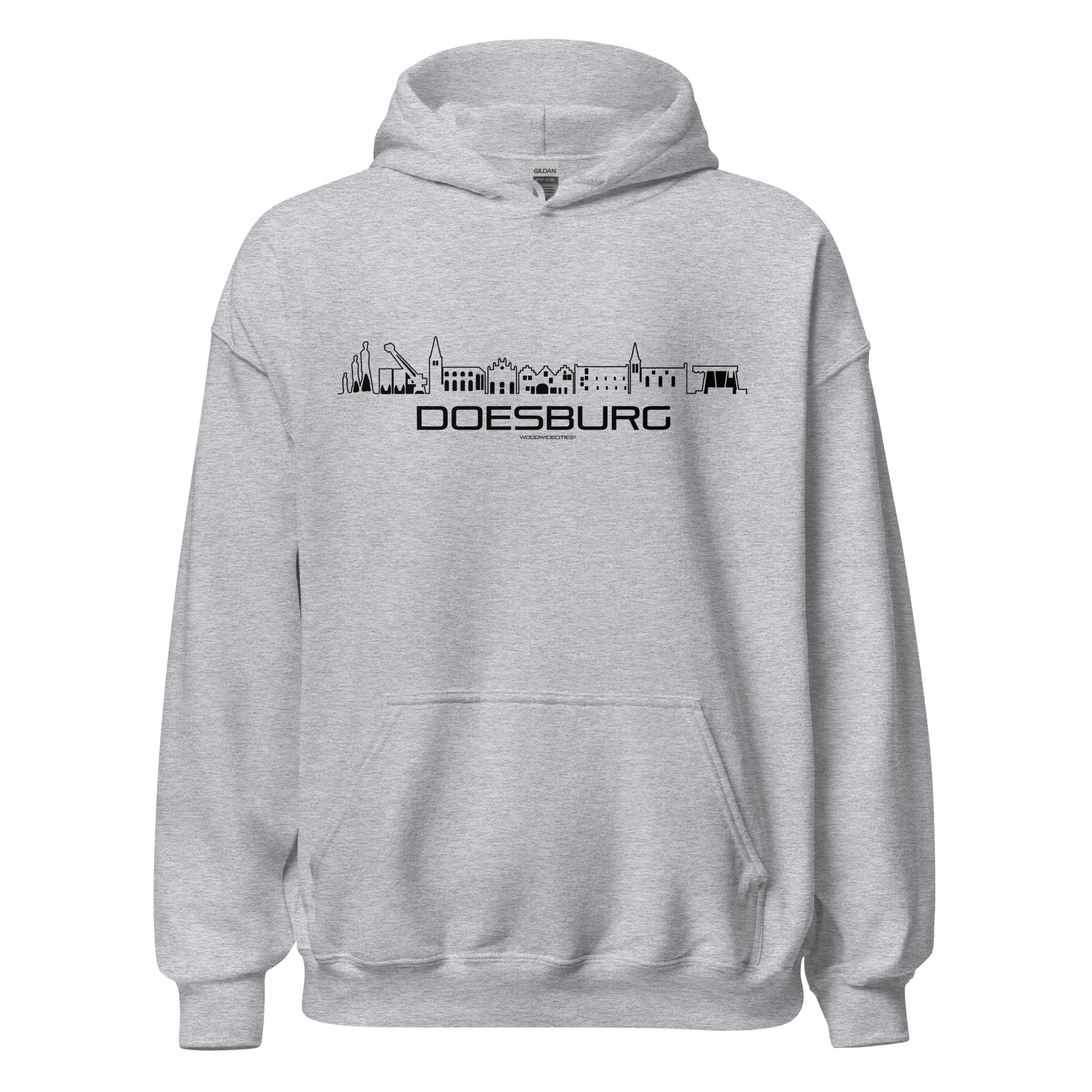 Hoodie Doesburg Sport Grey S houten cadeau decoratie relatiegeschenk van WoodWideCities