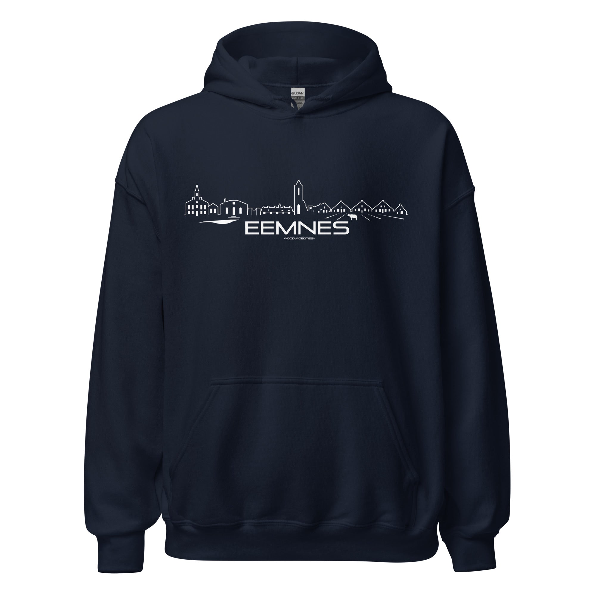 Hoodie Eemnes Navy S houten cadeau decoratie relatiegeschenk van WoodWideCities