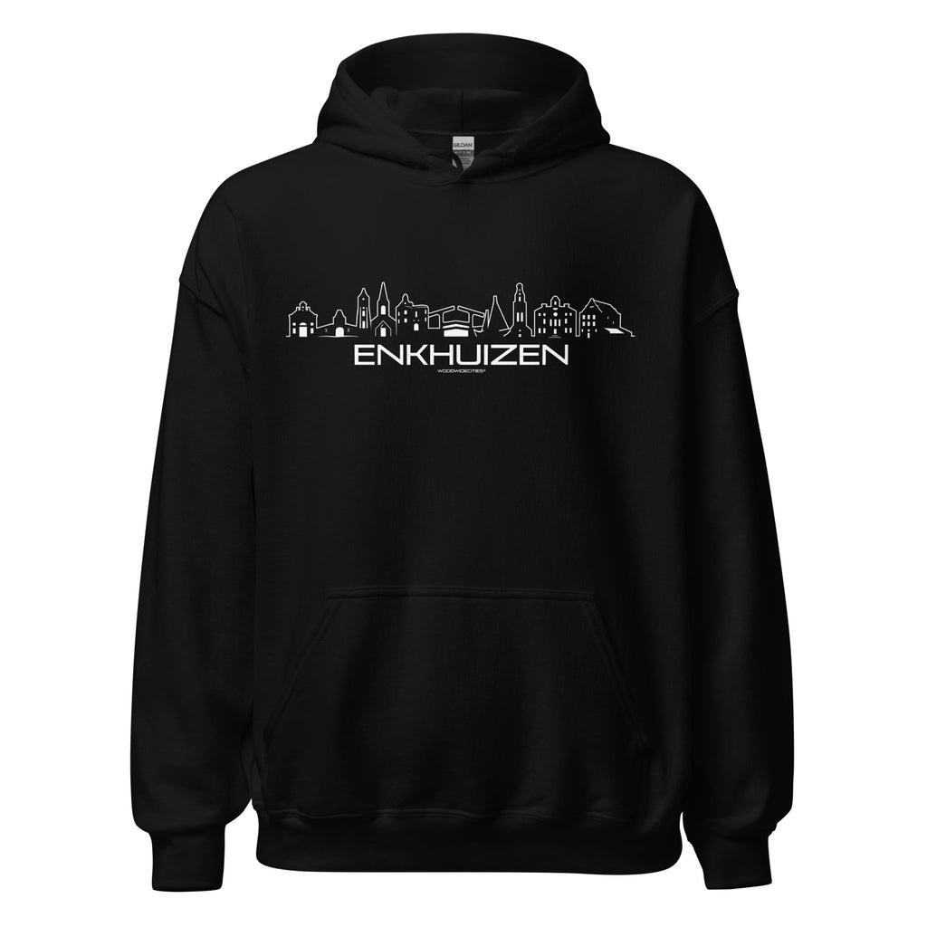 Hoodie Enkhuizen Black S houten cadeau decoratie relatiegeschenk van WoodWideCities