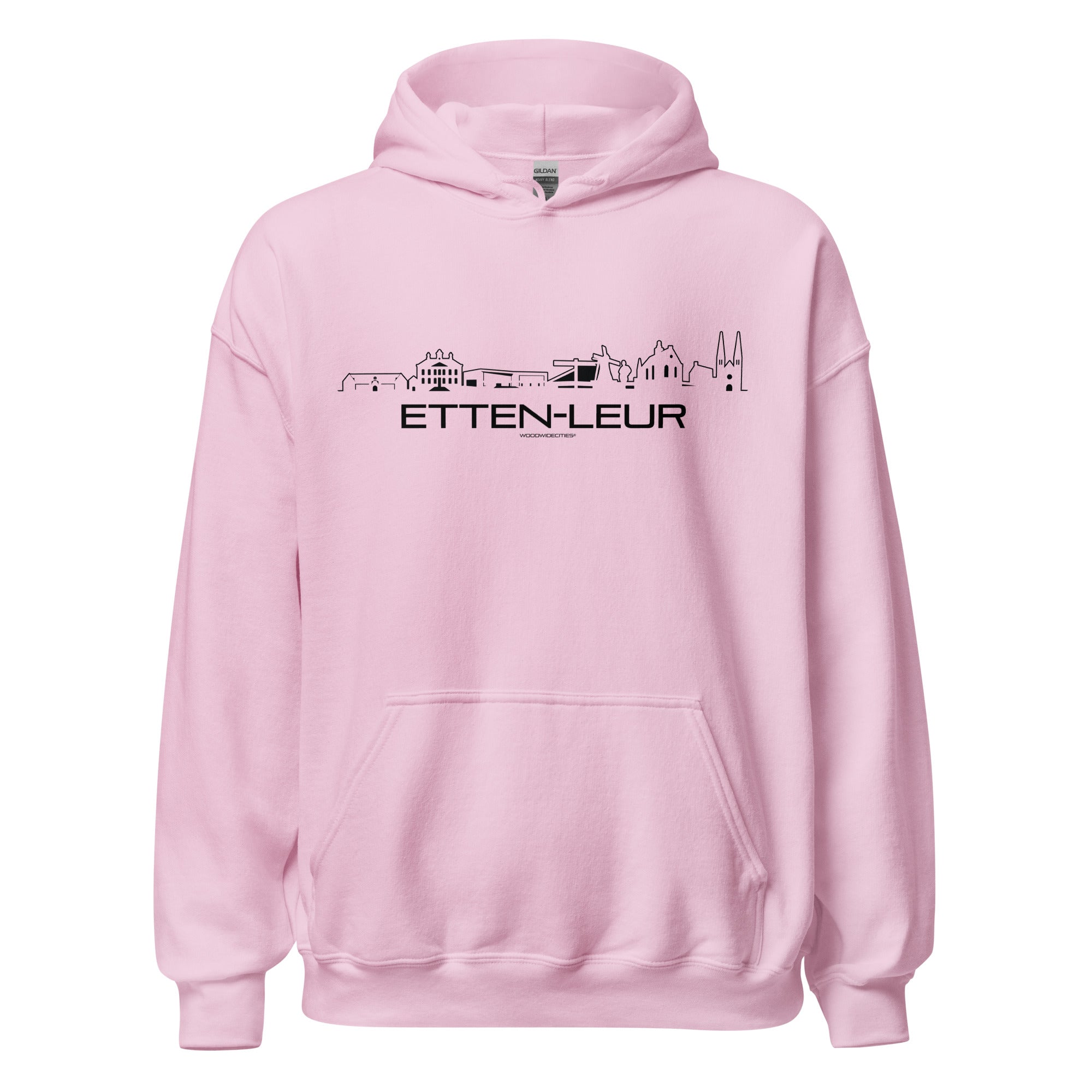 Hoodie Etten-Leur Light Pink S houten cadeau decoratie relatiegeschenk van WoodWideCities