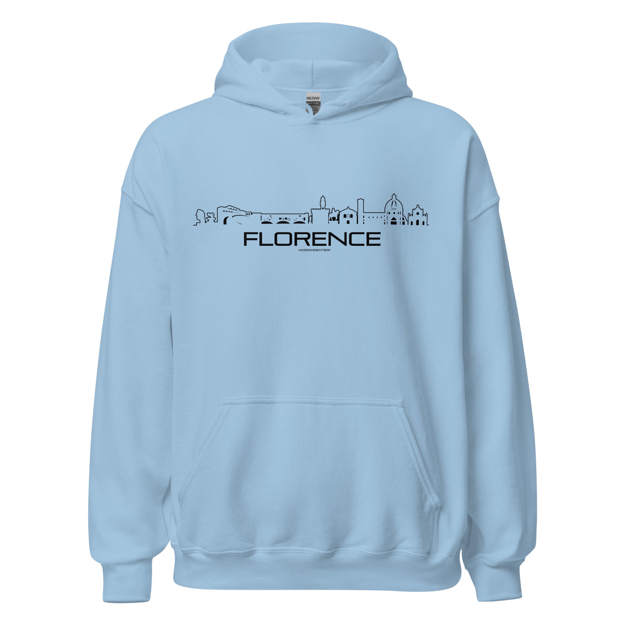 Hoodie Florence Light Blue S houten cadeau decoratie relatiegeschenk van WoodWideCities