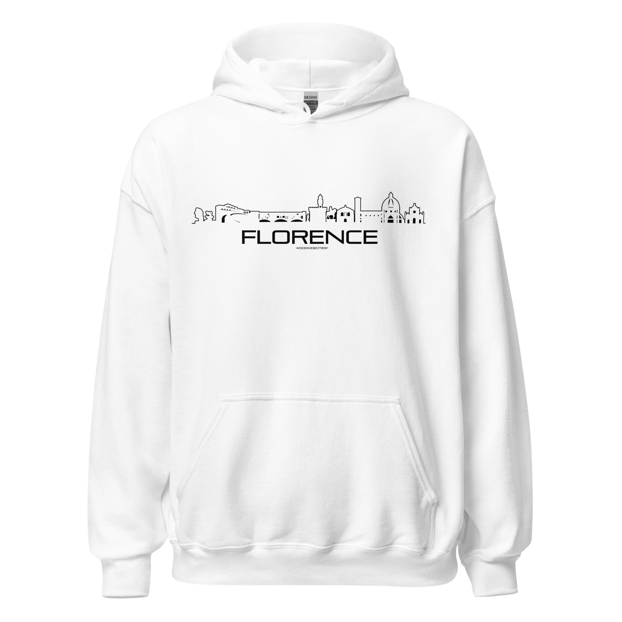 Hoodie Florence White S houten cadeau decoratie relatiegeschenk van WoodWideCities