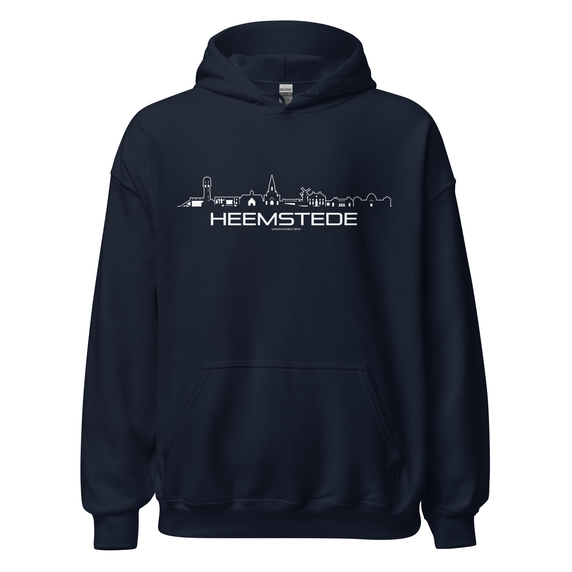 Hoodie Heemstede Marineblauw S houten cadeau decoratie relatiegeschenk van WoodWideCities