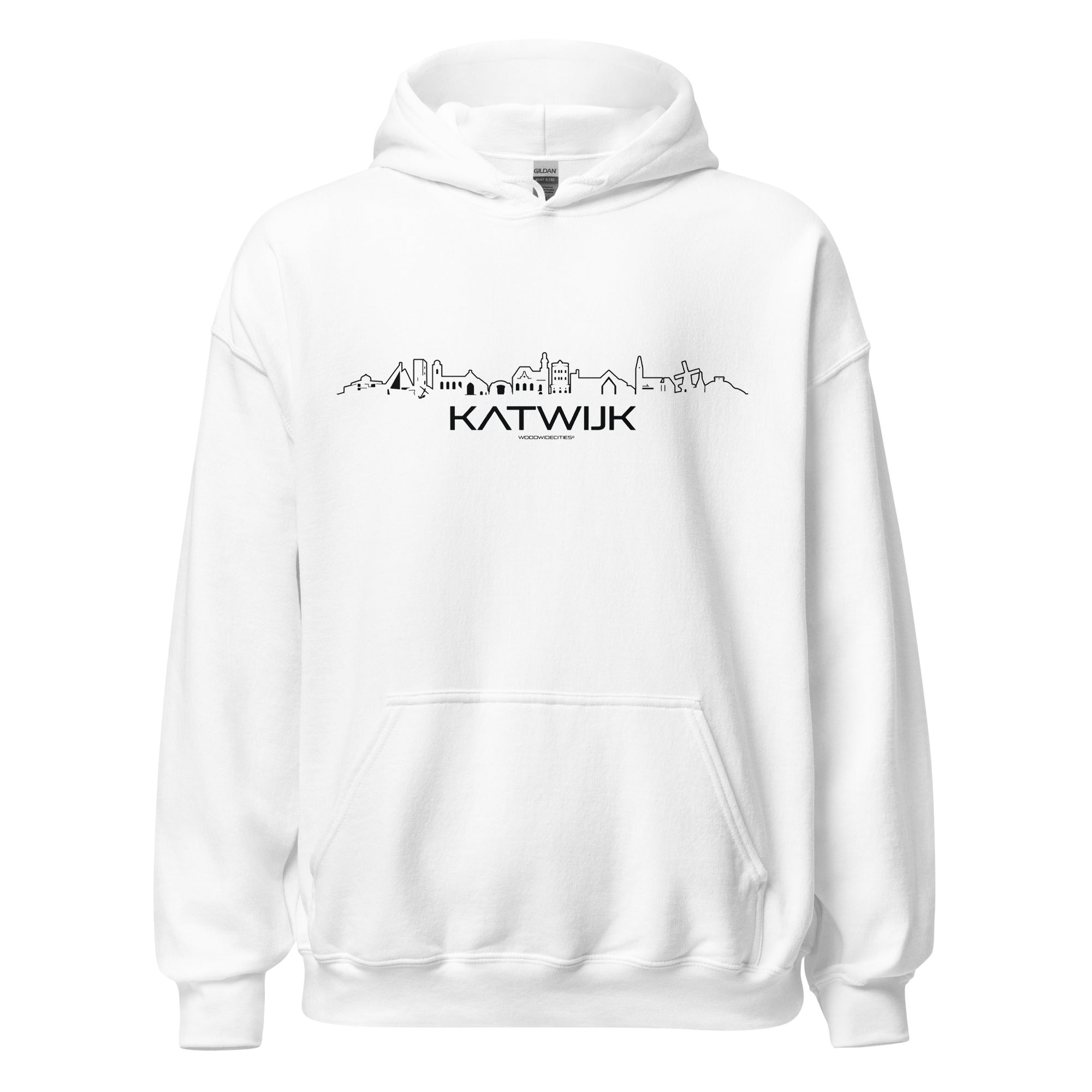 Hoodie Katwijk Wit S houten cadeau decoratie relatiegeschenk van WoodWideCities