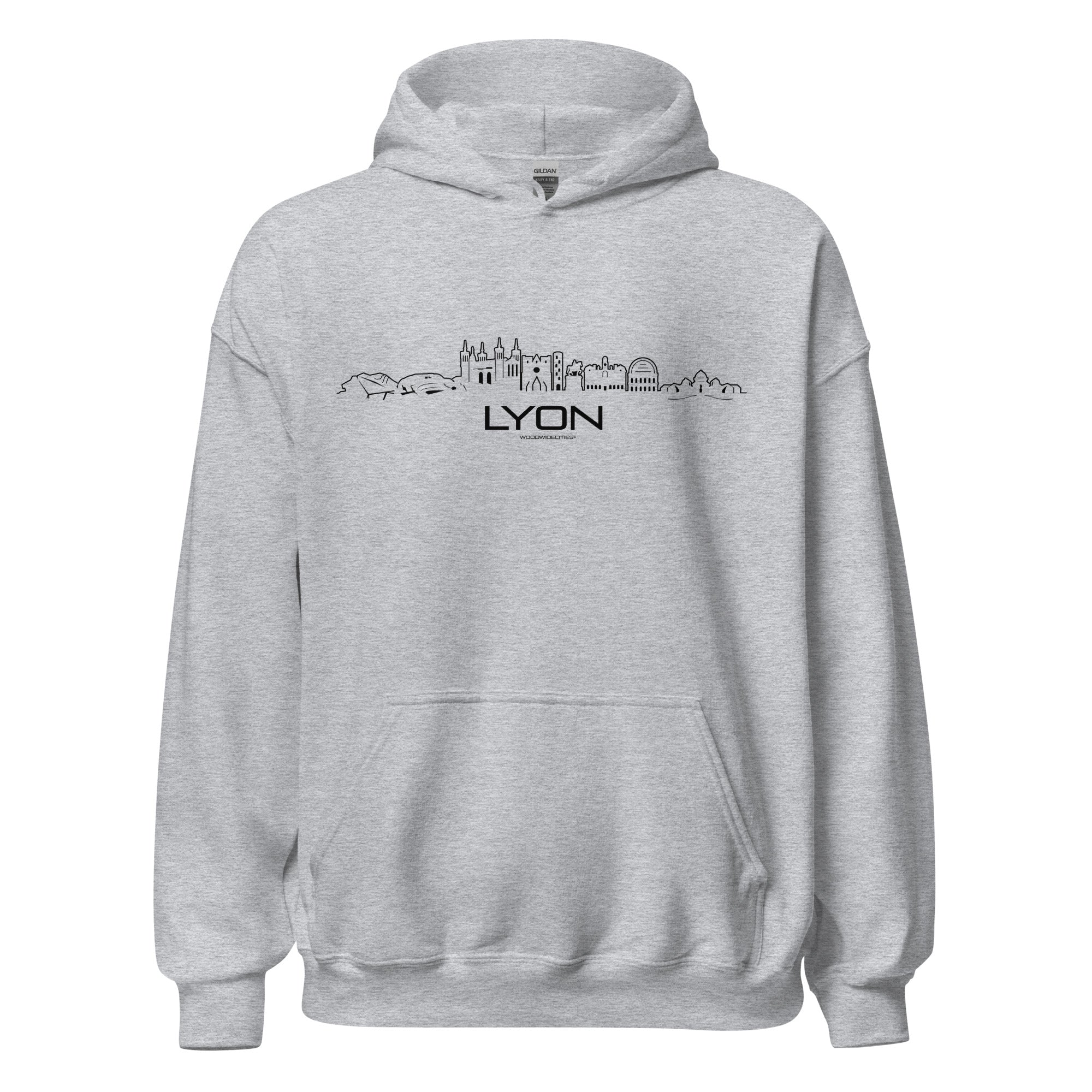 Hoodie Lyon Sport Grey S houten cadeau decoratie relatiegeschenk van WoodWideCities