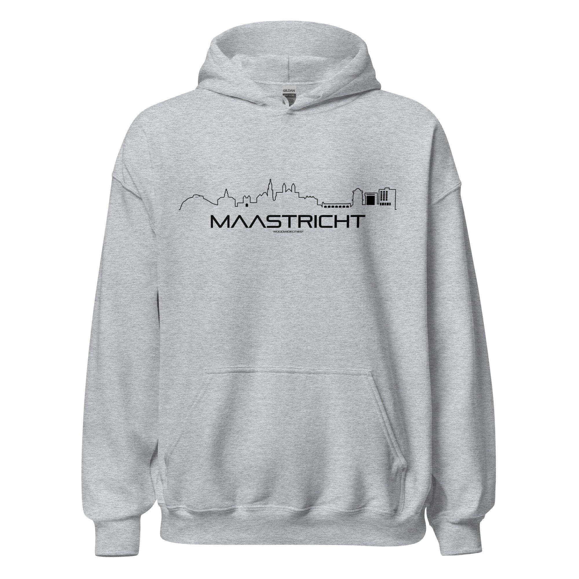 Hoodie Maastricht Sport Grey S houten cadeau decoratie relatiegeschenk van WoodWideCities