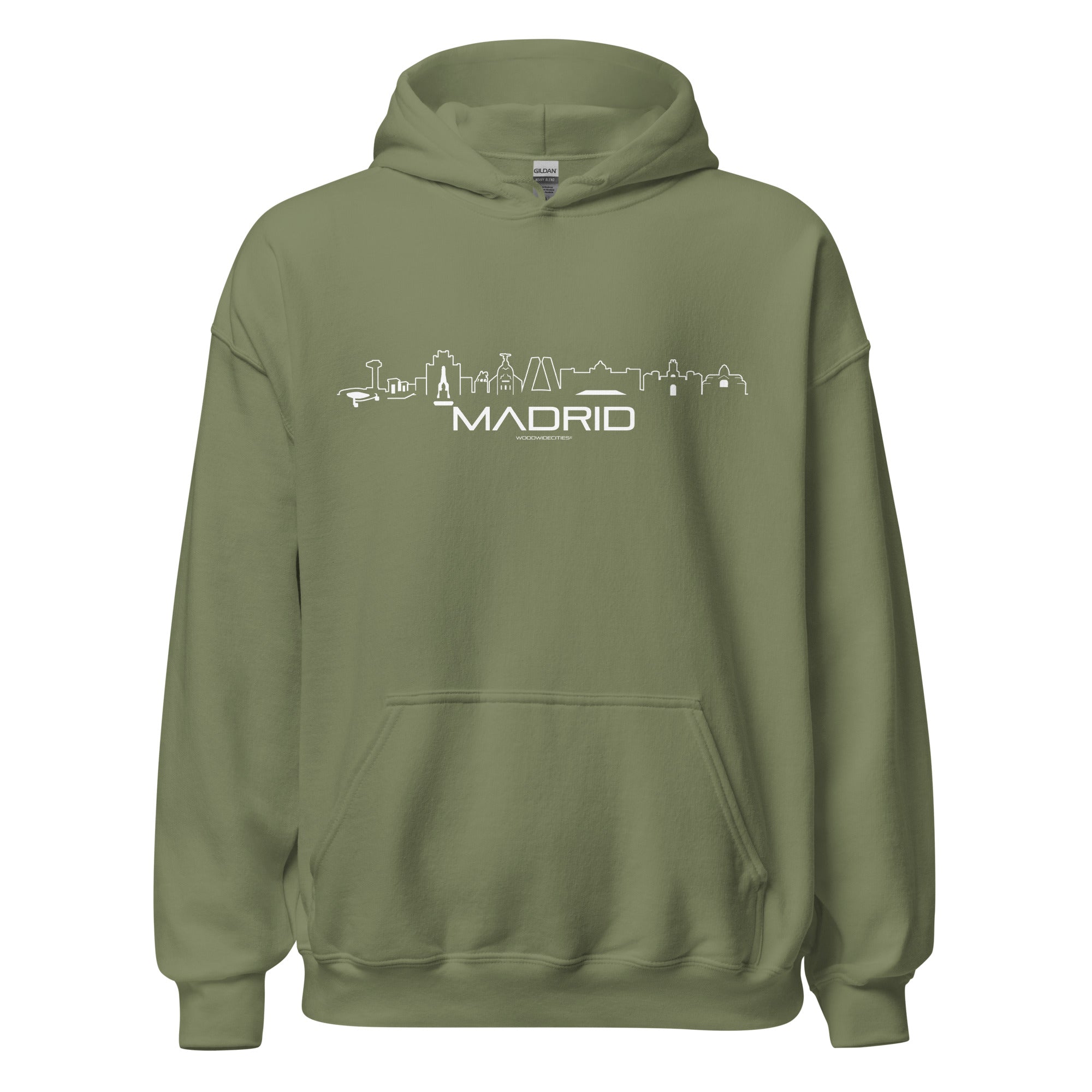 Hoodie Madrid Nachtgroen S houten cadeau decoratie relatiegeschenk van WoodWideCities