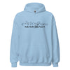 Hoodie Miami Beach Light Blue S houten cadeau decoratie relatiegeschenk van WoodWideCities