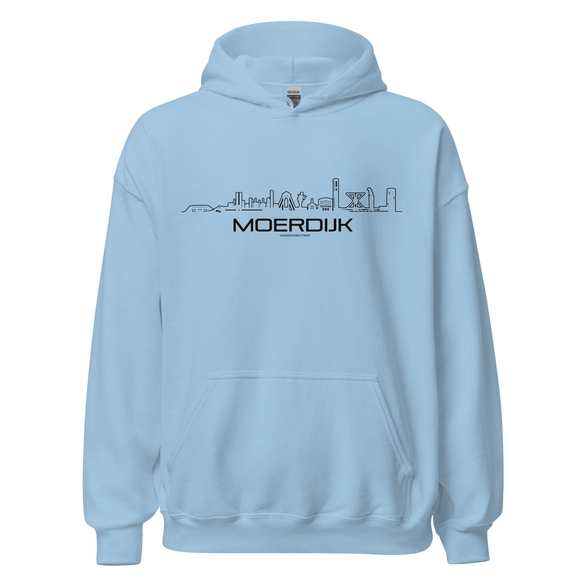 Hoodie Moerdijk Light Blue S houten cadeau decoratie relatiegeschenk van WoodWideCities