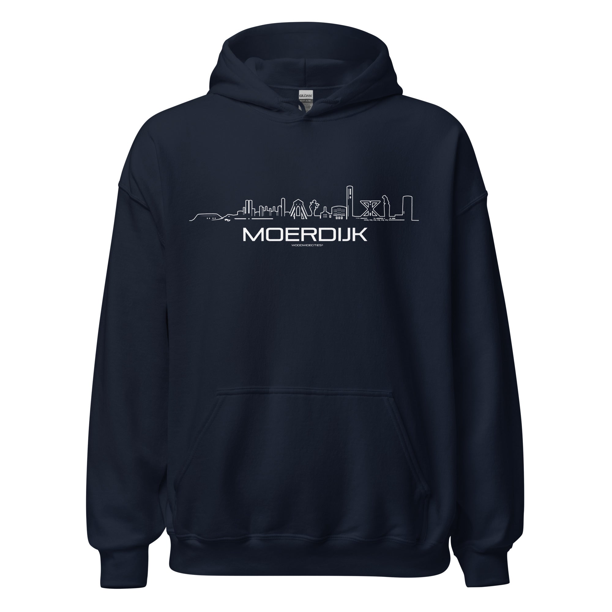 Hoodie Moerdijk Navy S houten cadeau decoratie relatiegeschenk van WoodWideCities