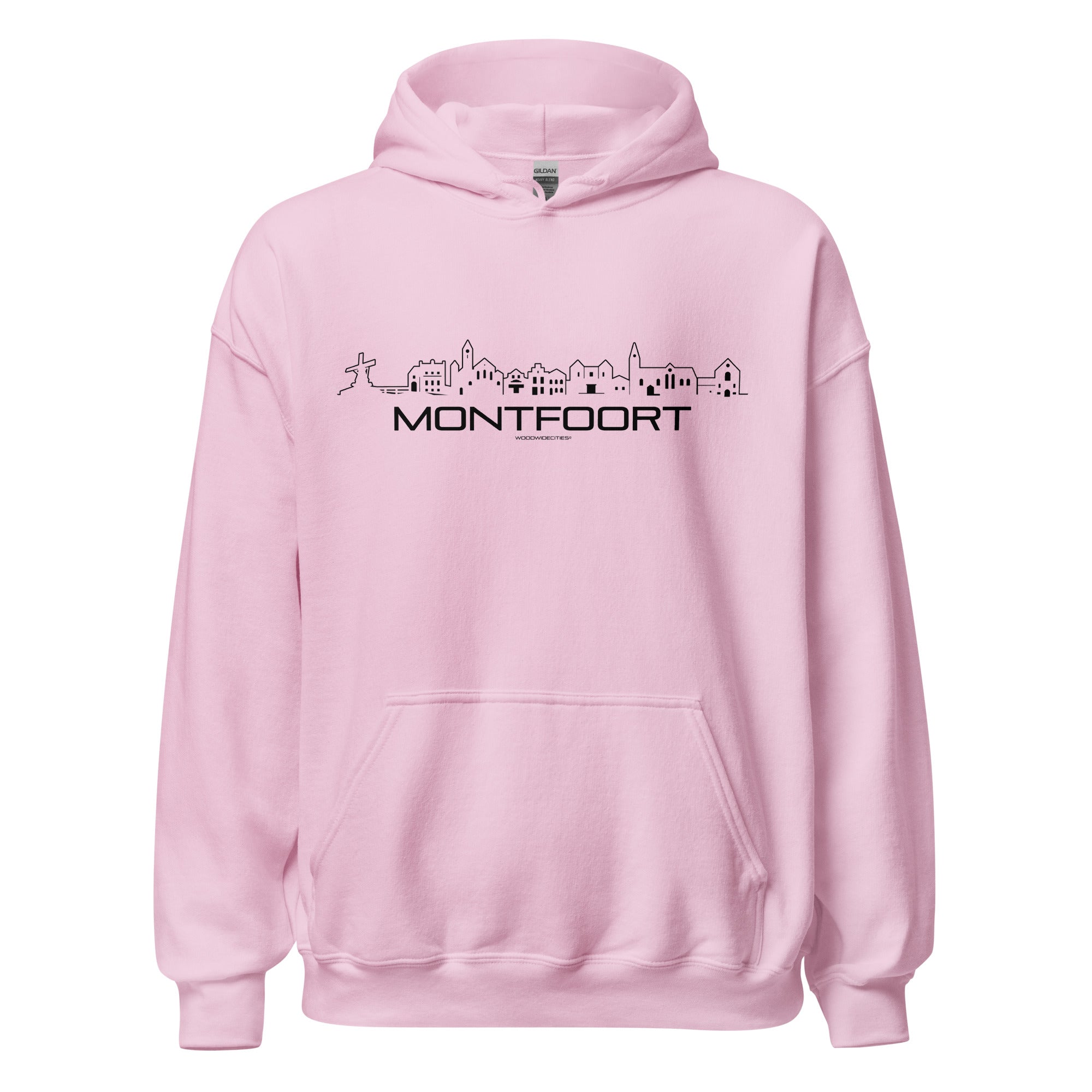 Hoodie Montfoort Lichtroze S houten cadeau decoratie relatiegeschenk van WoodWideCities