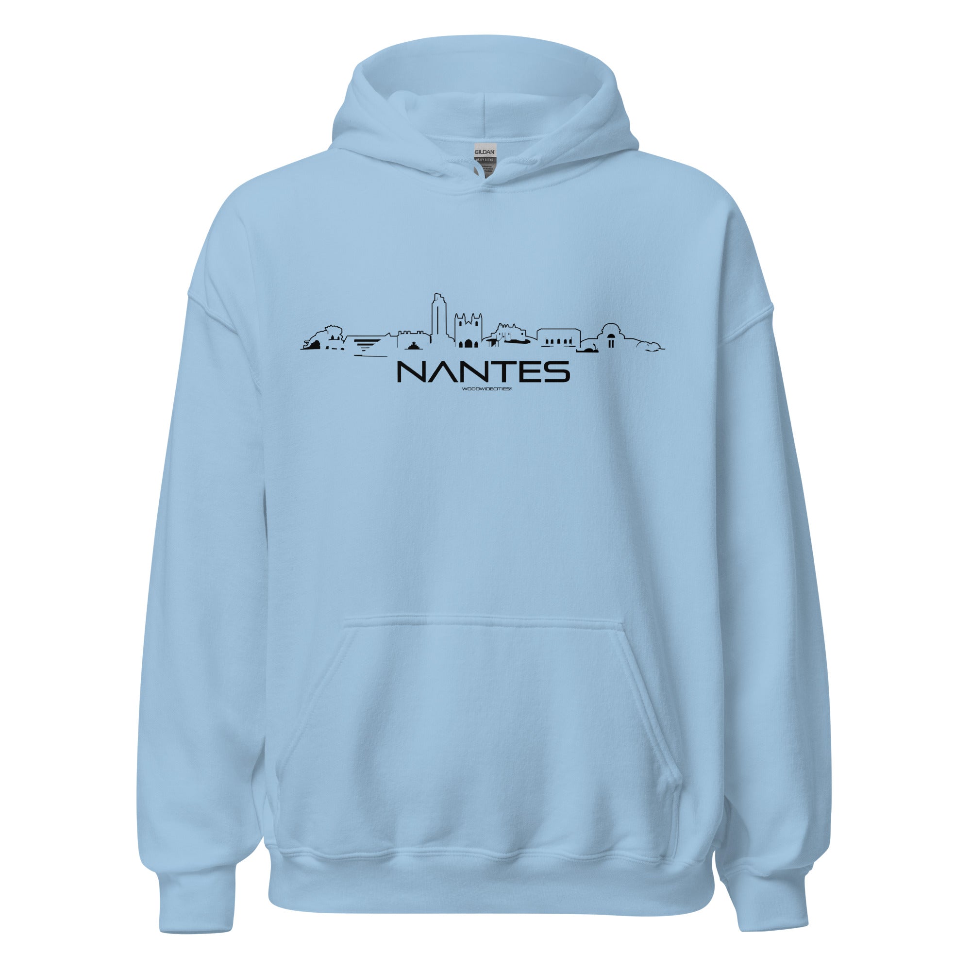 Hoodie Nantes Light Blue S houten cadeau decoratie relatiegeschenk van WoodWideCities