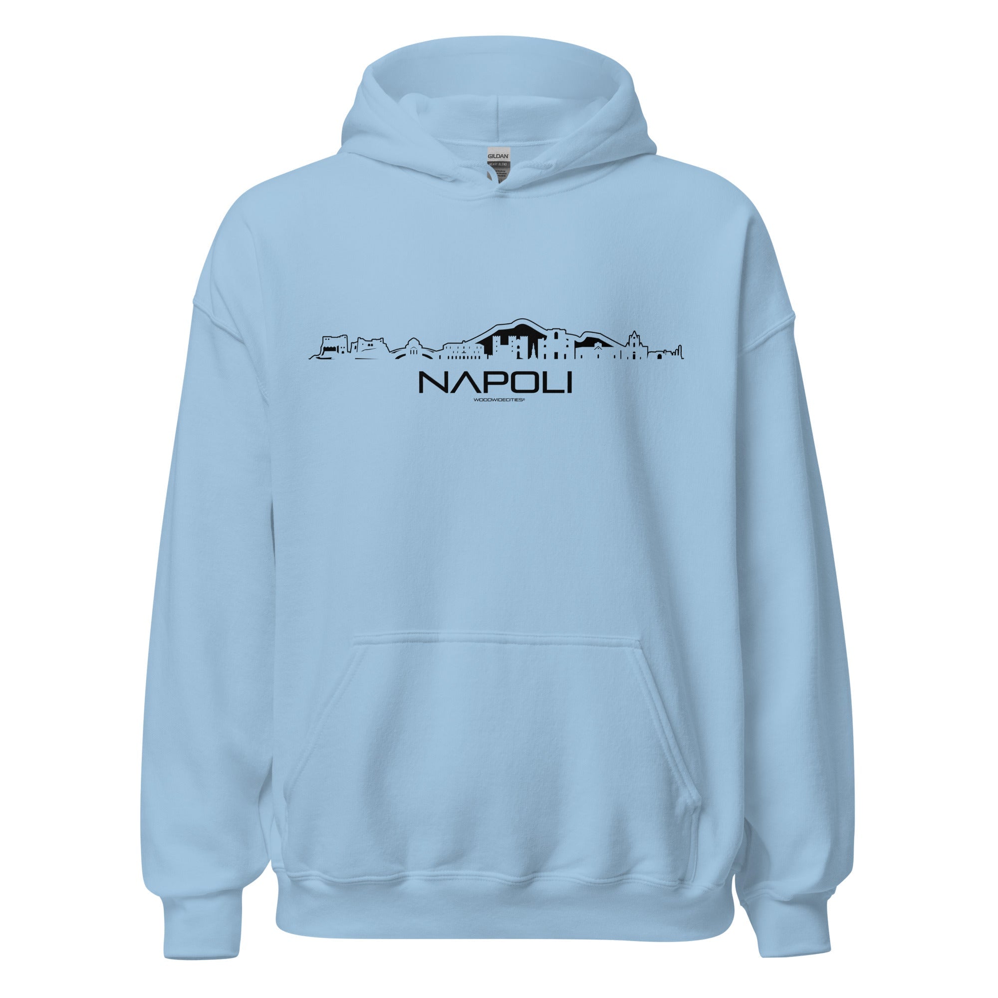 Hoodie Napoli Light Blue S houten cadeau decoratie relatiegeschenk van WoodWideCities