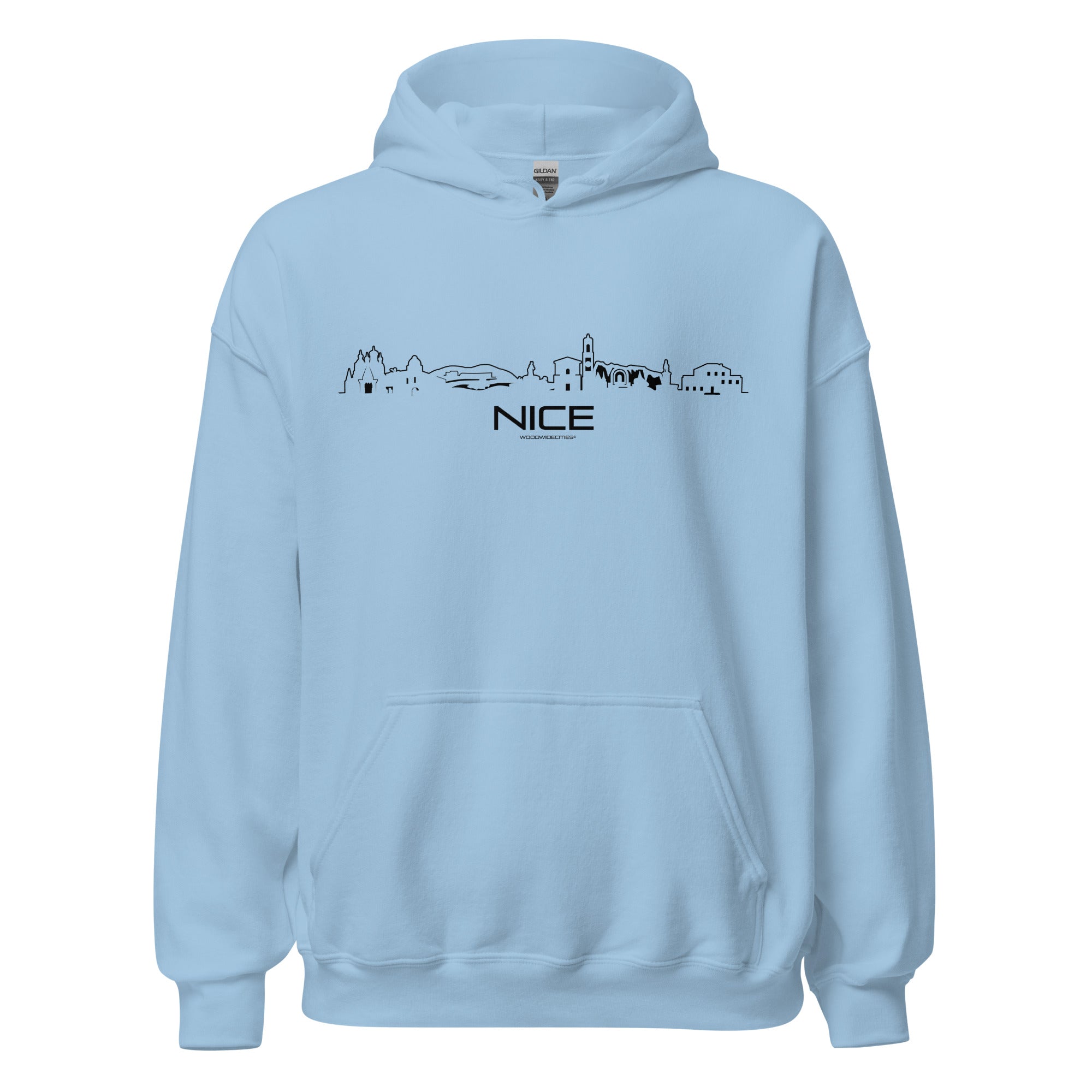 Hoodie Nice Light Blue S houten cadeau decoratie relatiegeschenk van WoodWideCities