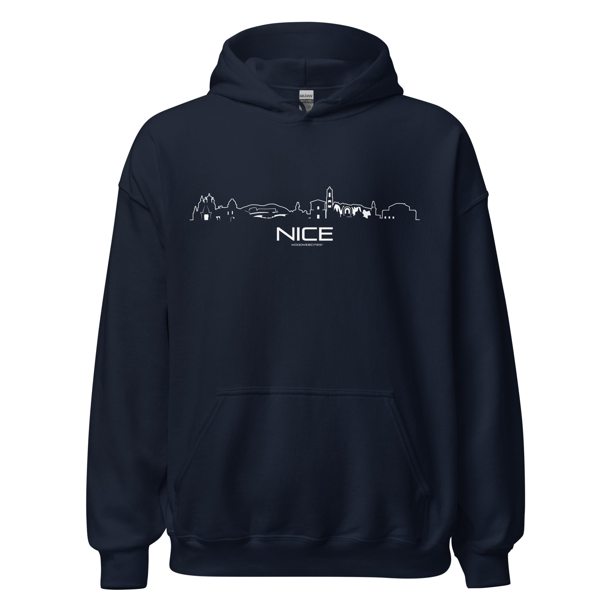 Hoodie Nice Navy S houten cadeau decoratie relatiegeschenk van WoodWideCities