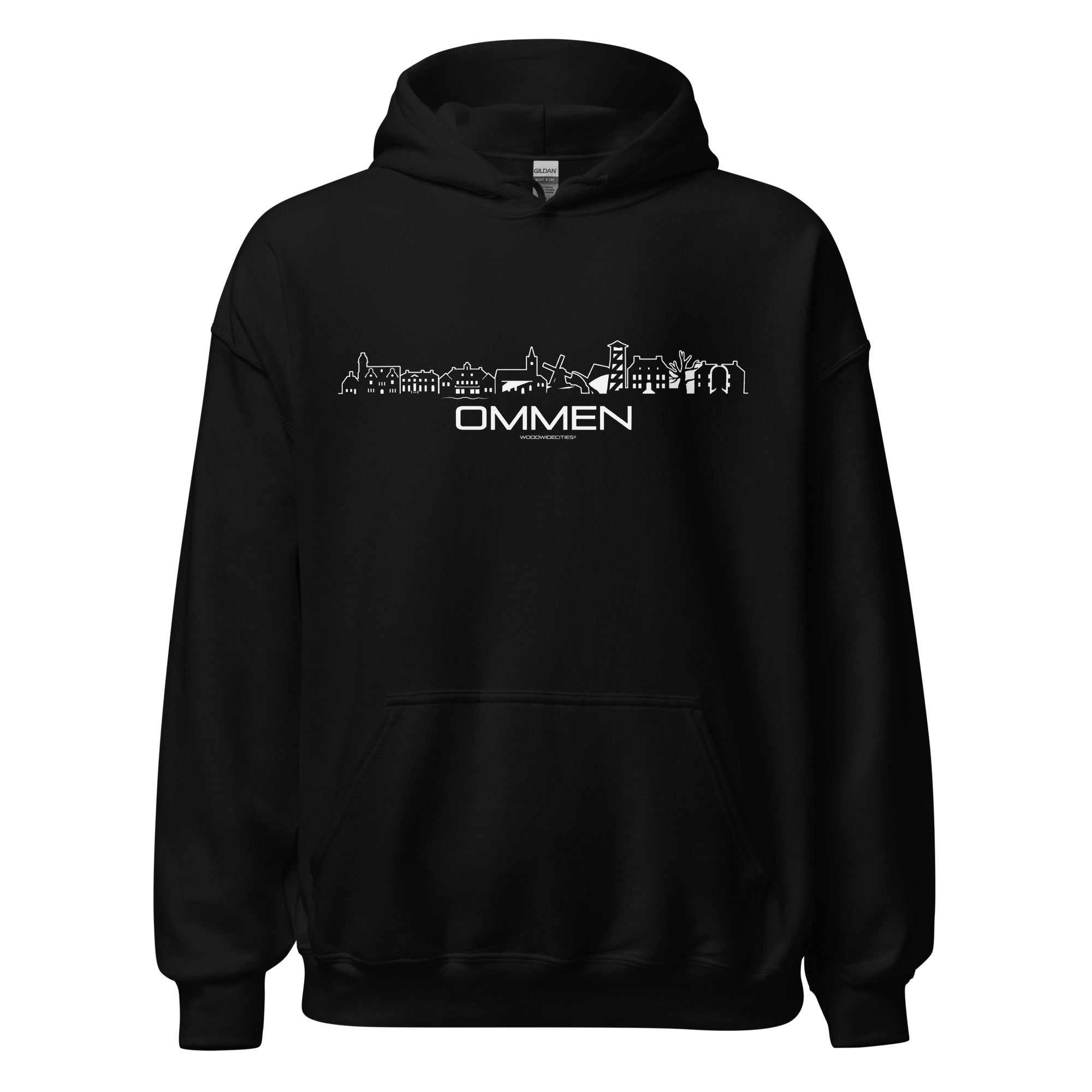 Hoodie Ommen Black S houten cadeau decoratie relatiegeschenk van WoodWideCities