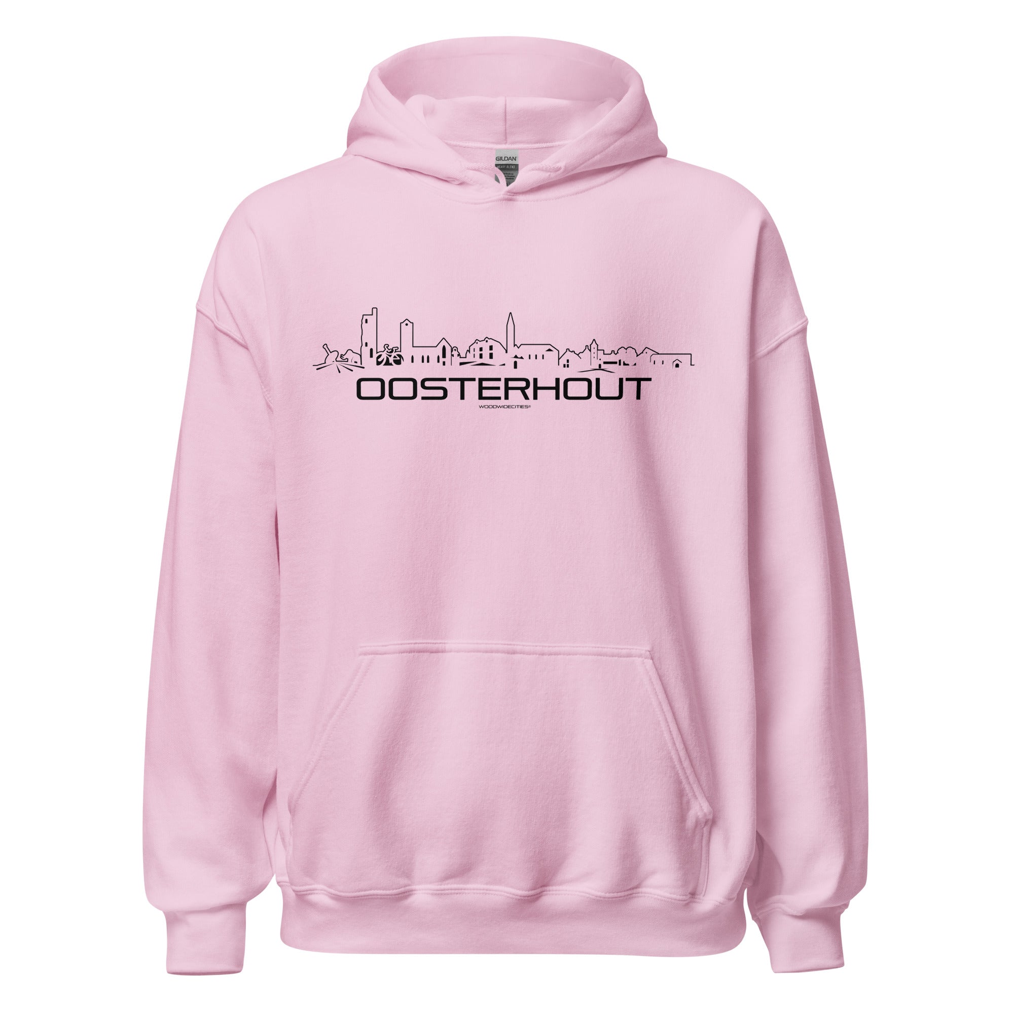 Hoodie Oosterhout Light Pink S houten cadeau decoratie relatiegeschenk van WoodWideCities