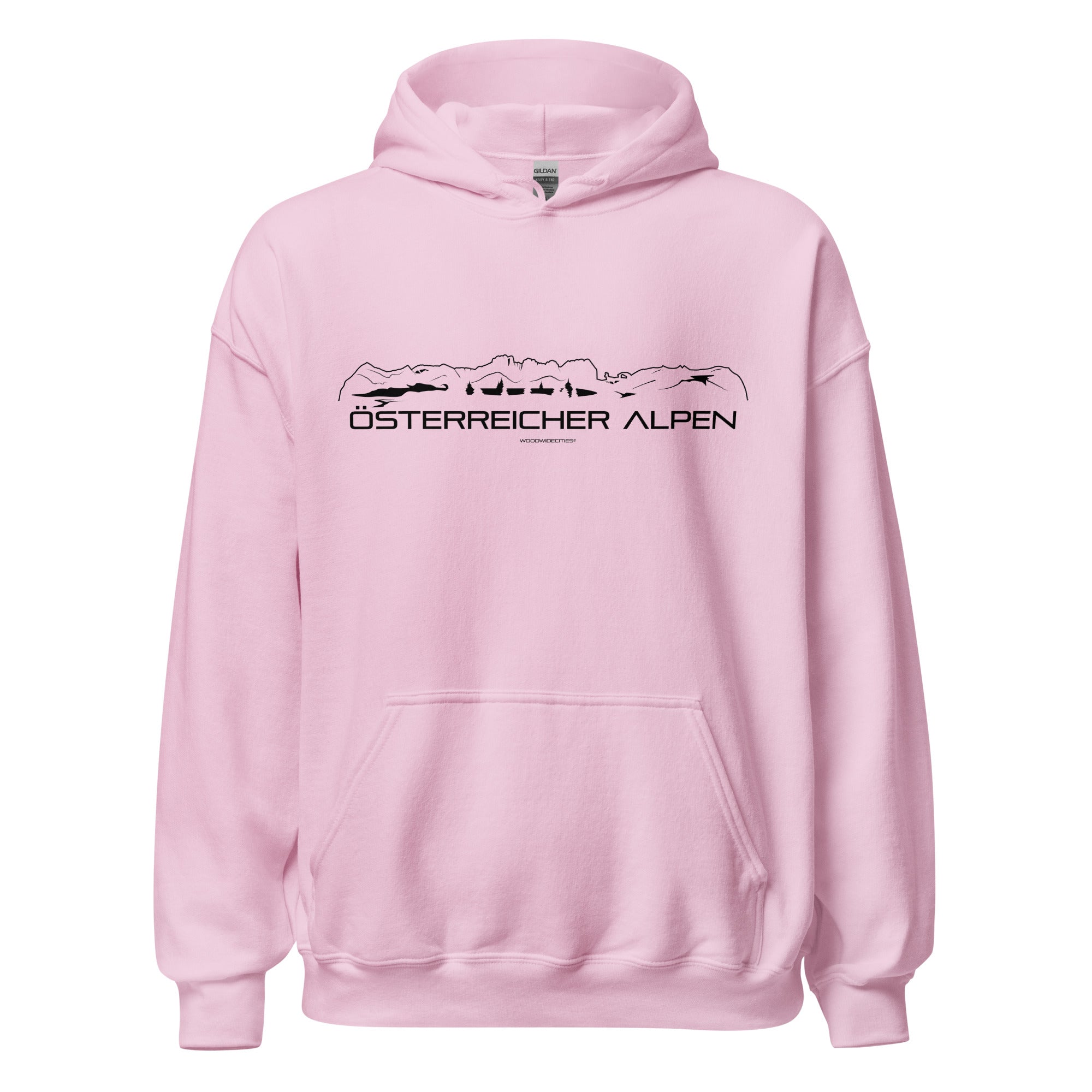 Hoodie Österreicher Alpen Light Pink S houten cadeau decoratie relatiegeschenk van WoodWideCities