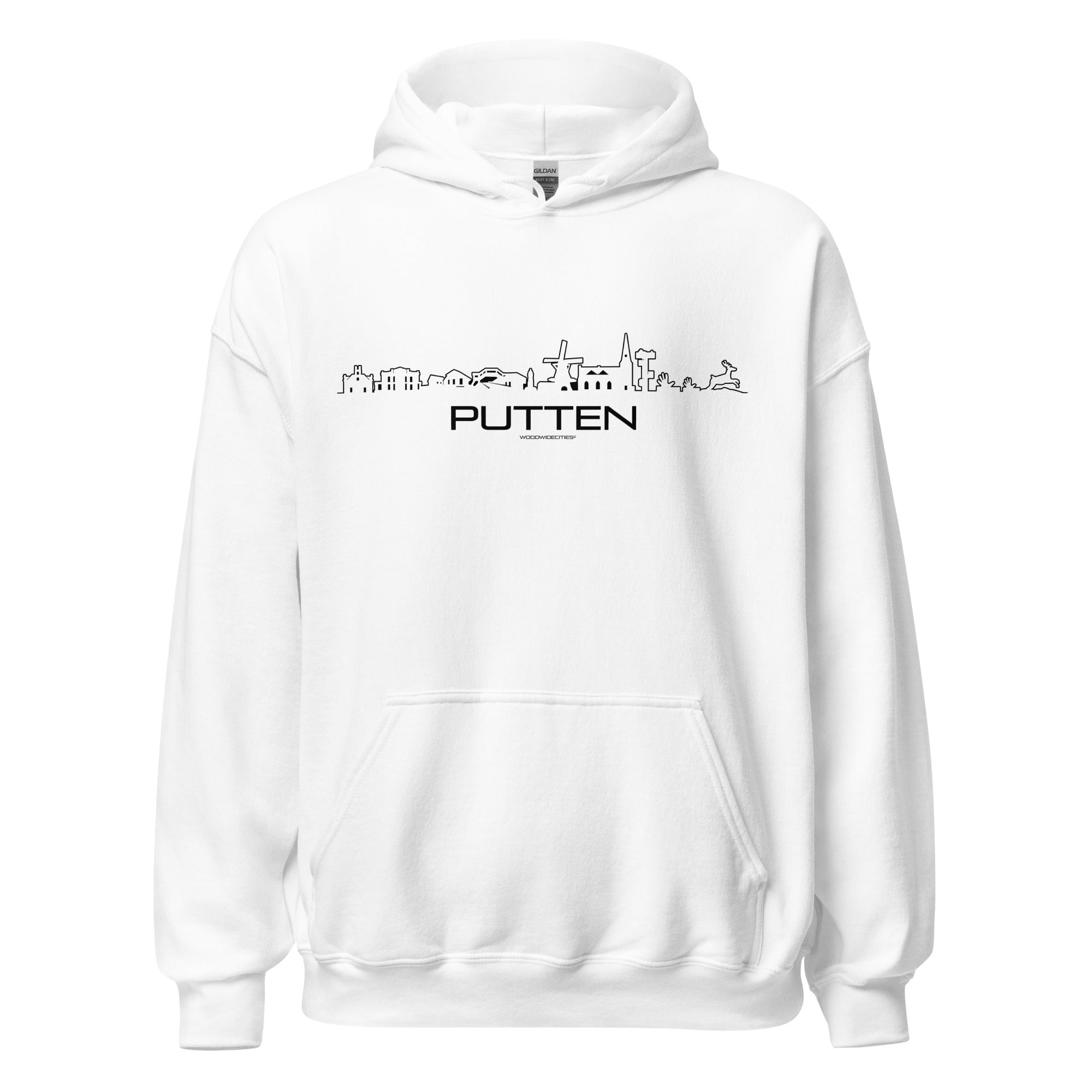 Hoodie Putten White S houten cadeau decoratie relatiegeschenk van WoodWideCities