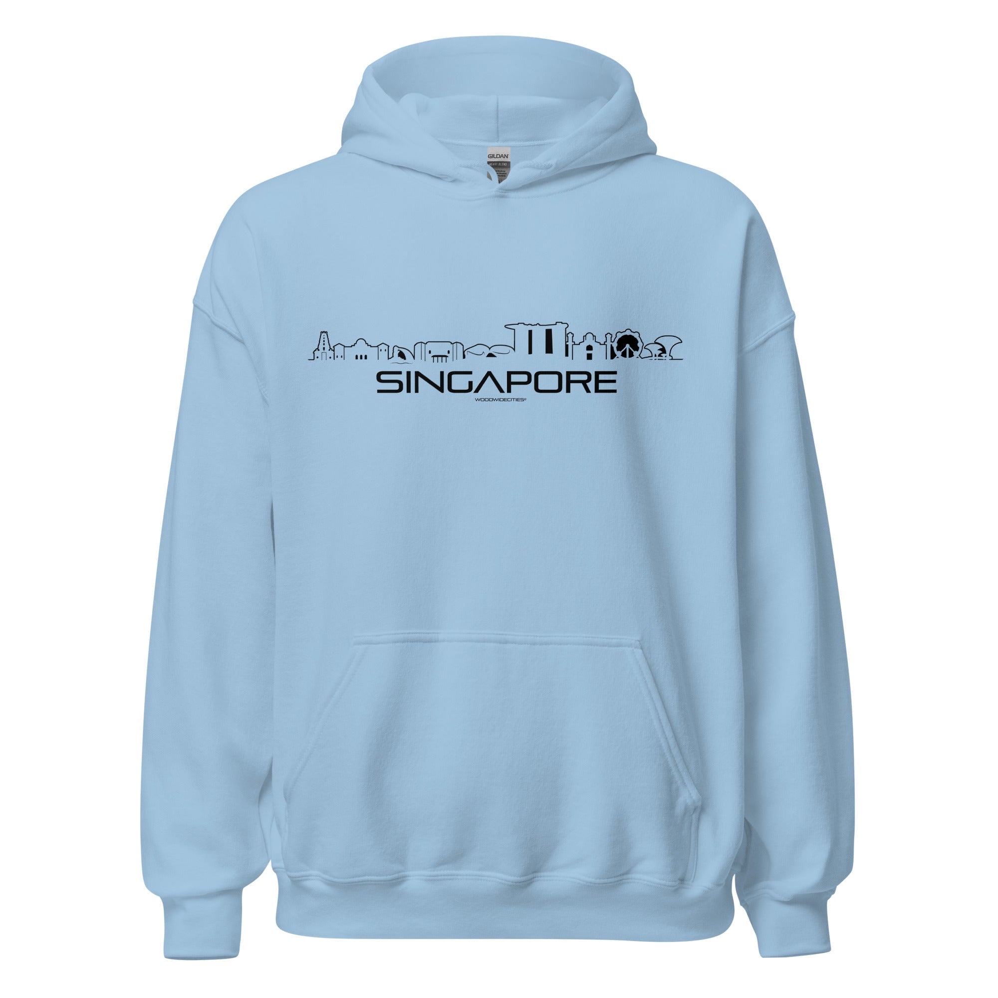 Hoodie Singapore Light Blue S houten cadeau decoratie relatiegeschenk van WoodWideCities