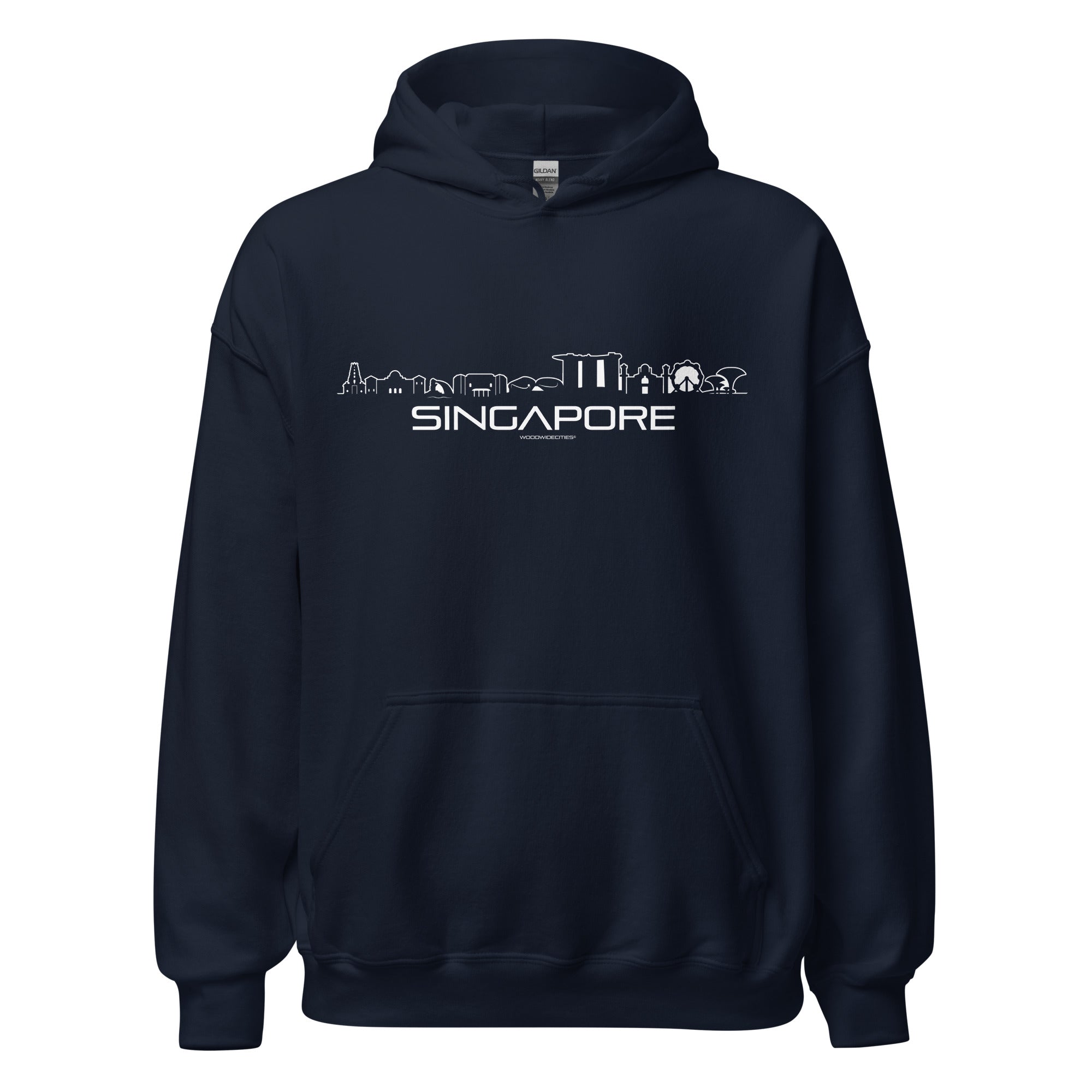 Hoodie Singapore Navy S houten cadeau decoratie relatiegeschenk van WoodWideCities