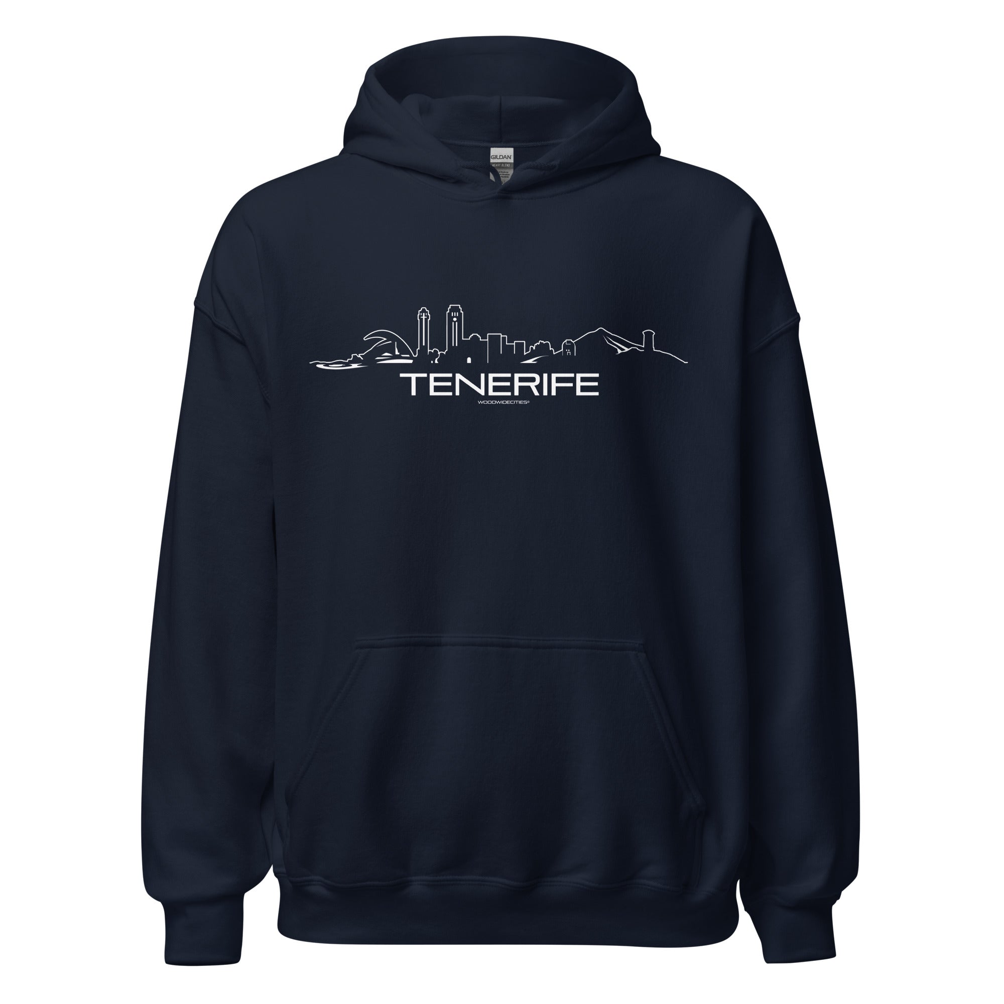 Hoodie Tenerife Navy S houten cadeau decoratie relatiegeschenk van WoodWideCities