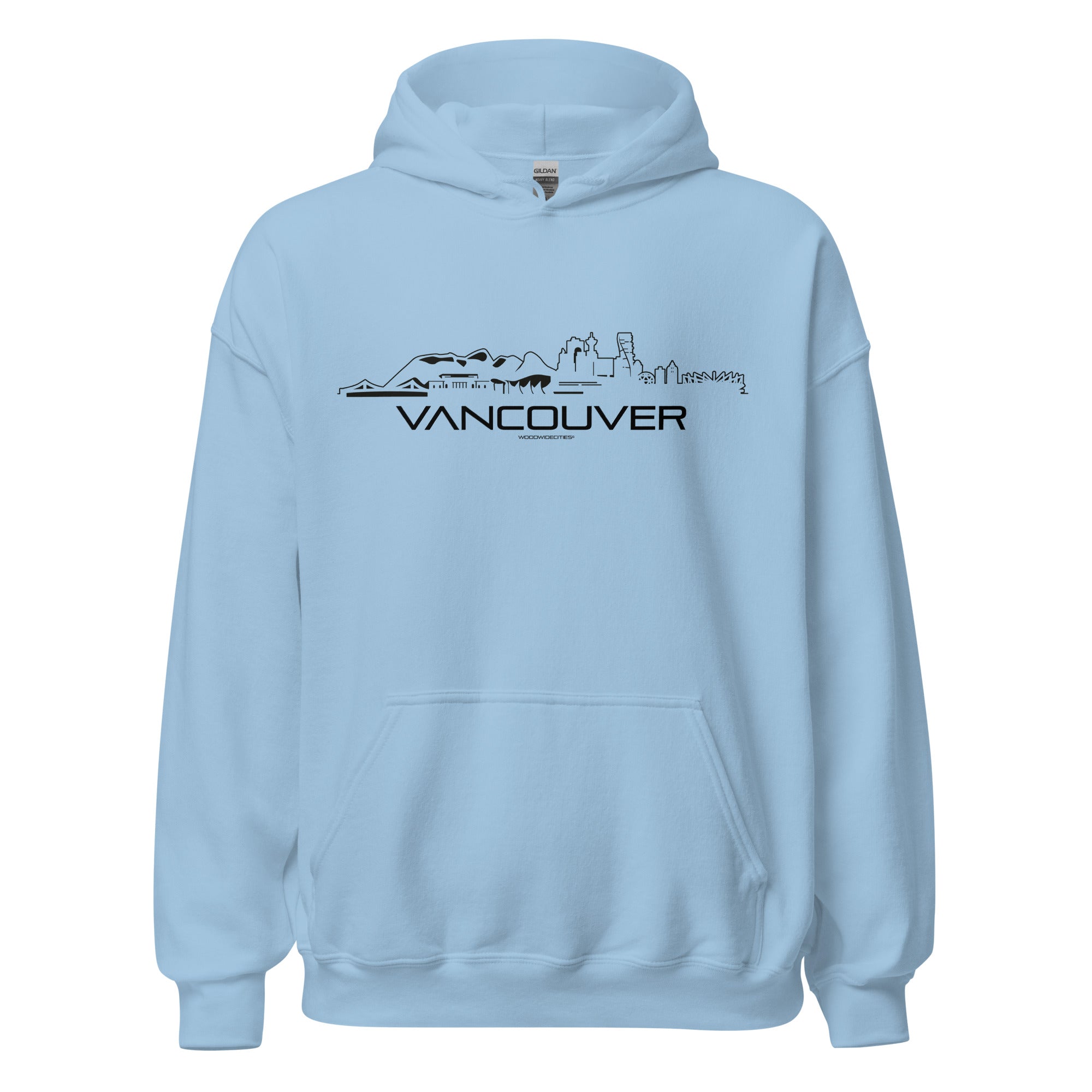 Hoodie Vancouver Lichtblauw S houten cadeau decoratie relatiegeschenk van WoodWideCities