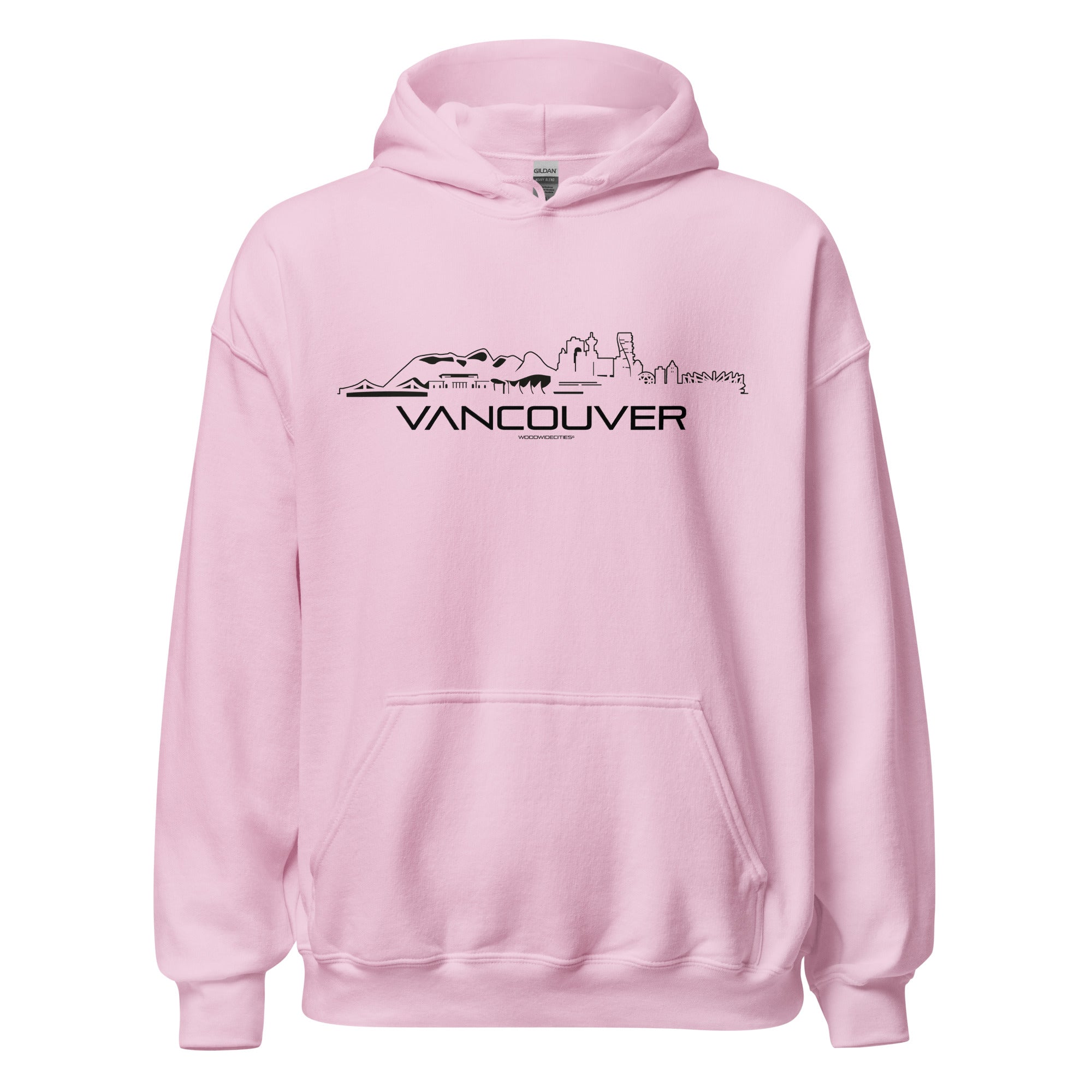 Hoodie Vancouver Lichtroze S houten cadeau decoratie relatiegeschenk van WoodWideCities