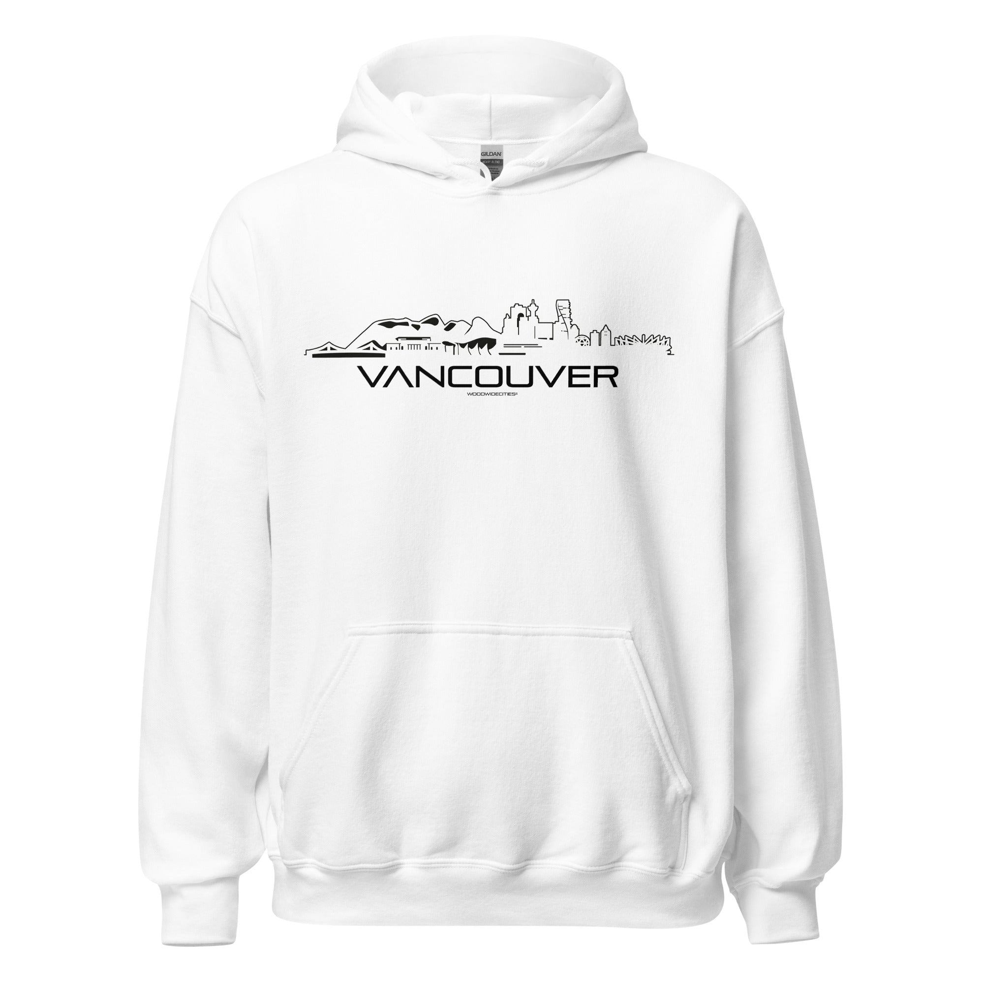 Hoodie Vancouver Wit S houten cadeau decoratie relatiegeschenk van WoodWideCities