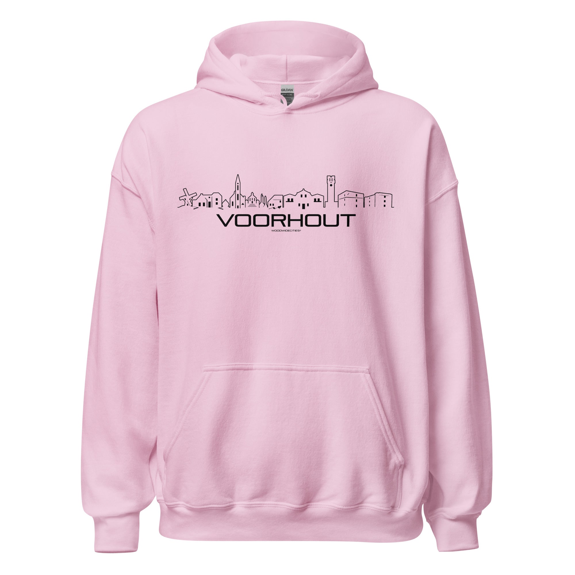 Hoodie Voorhout Lichtroze S houten cadeau decoratie relatiegeschenk van WoodWideCities