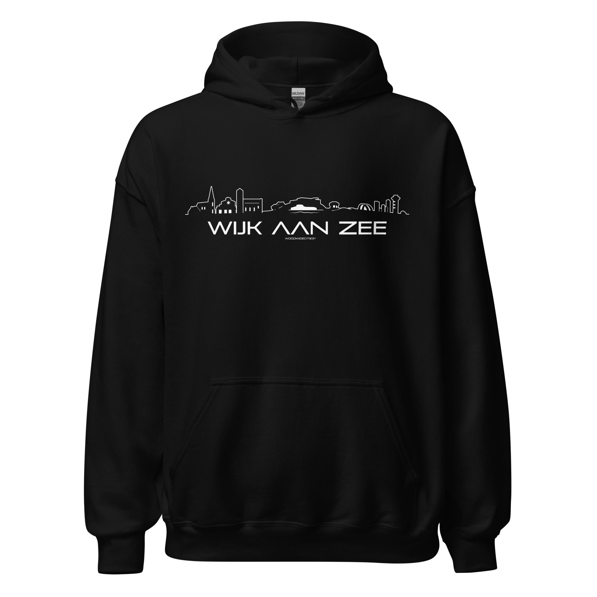 Hoodie Wijk aan Zee Black S houten cadeau decoratie relatiegeschenk van WoodWideCities