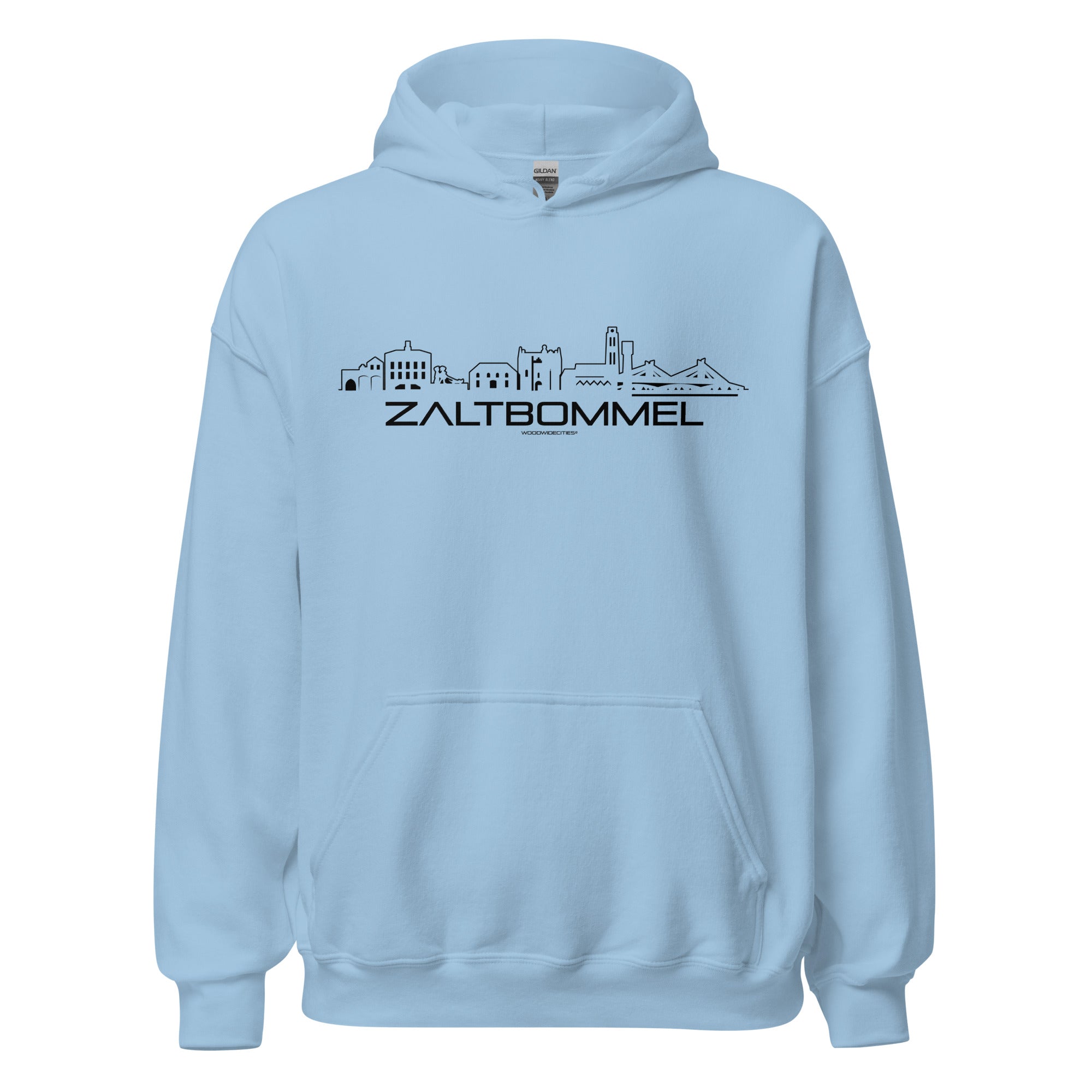 Hoodie Zaltbommel Light Blue S houten cadeau decoratie relatiegeschenk van WoodWideCities