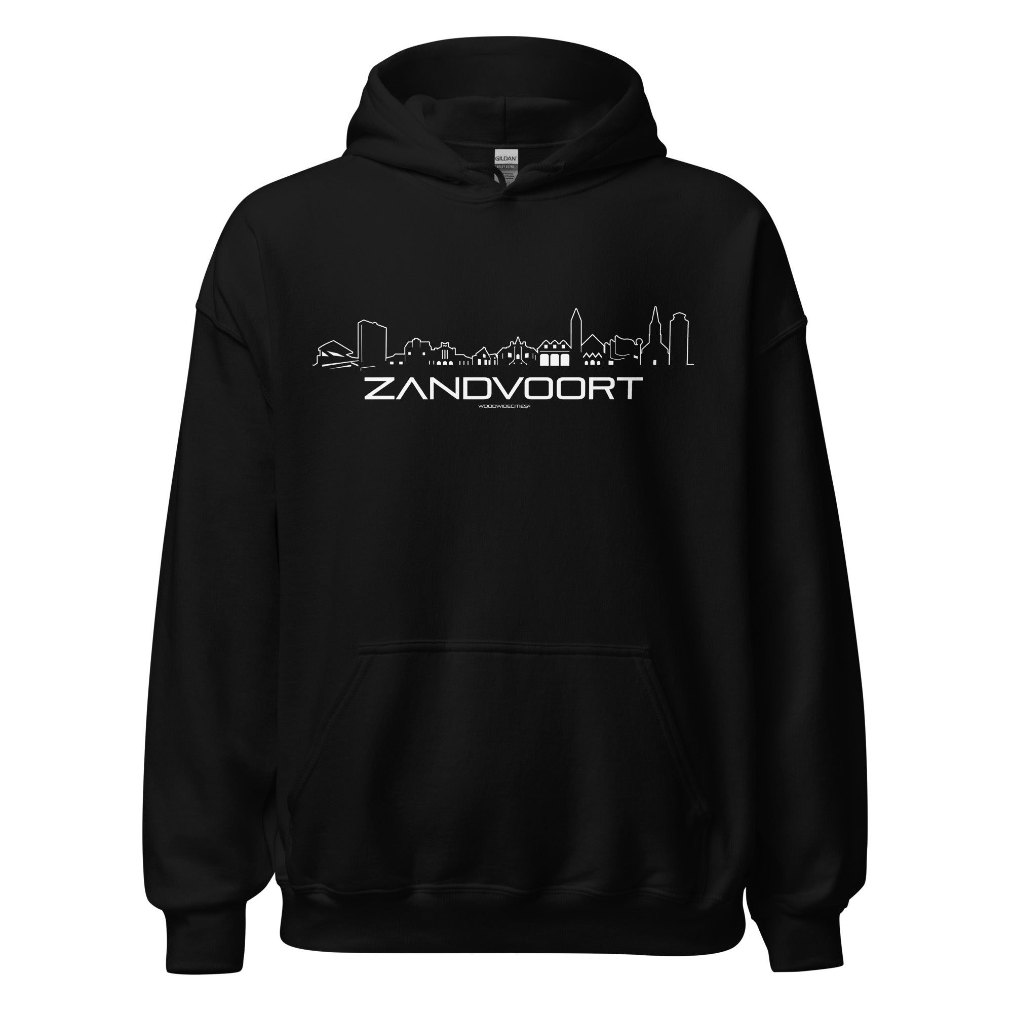 Hoodie Zandvoort Zwart S houten cadeau decoratie relatiegeschenk van WoodWideCities