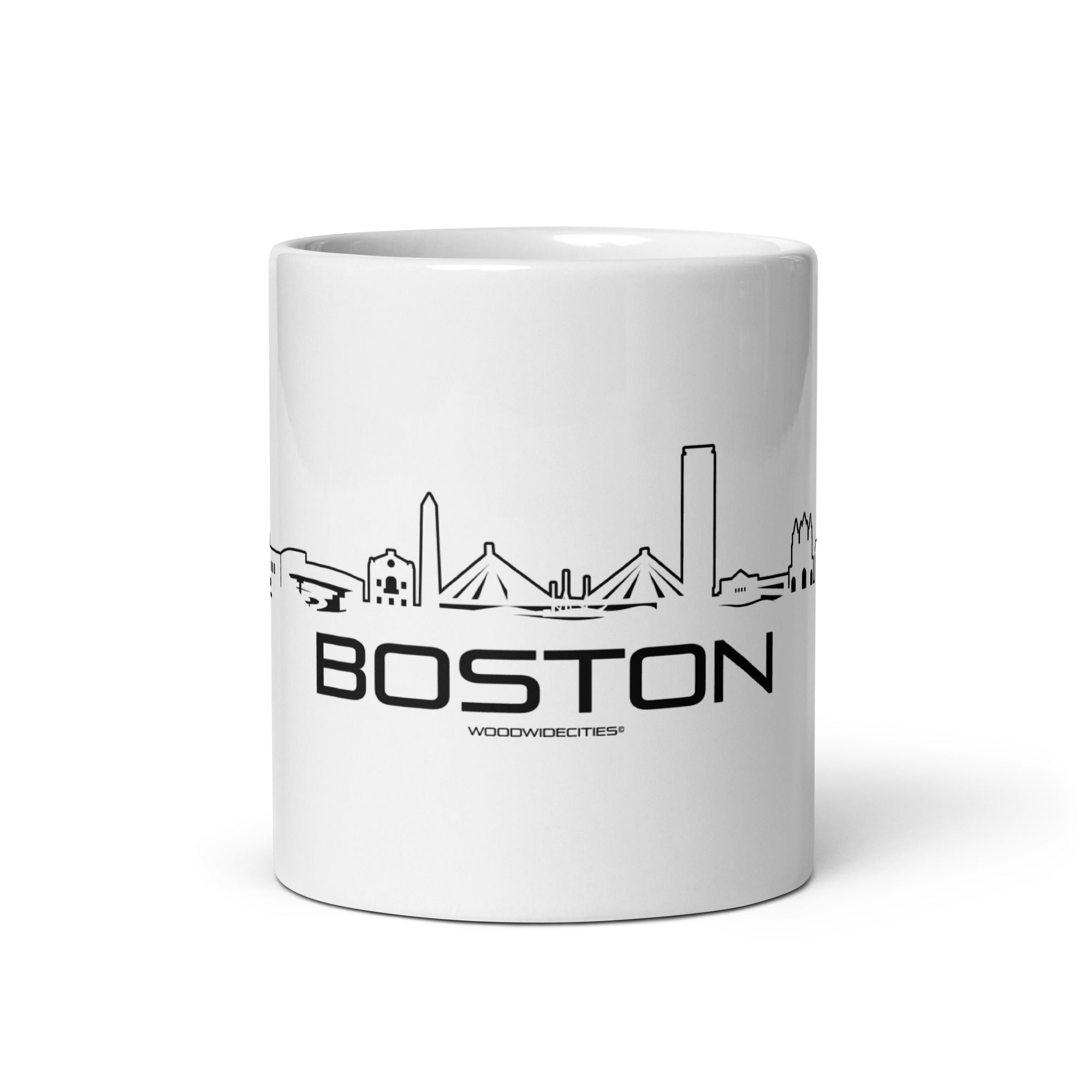 Mok Wit Boston houten cadeau decoratie relatiegeschenk van WoodWideCities