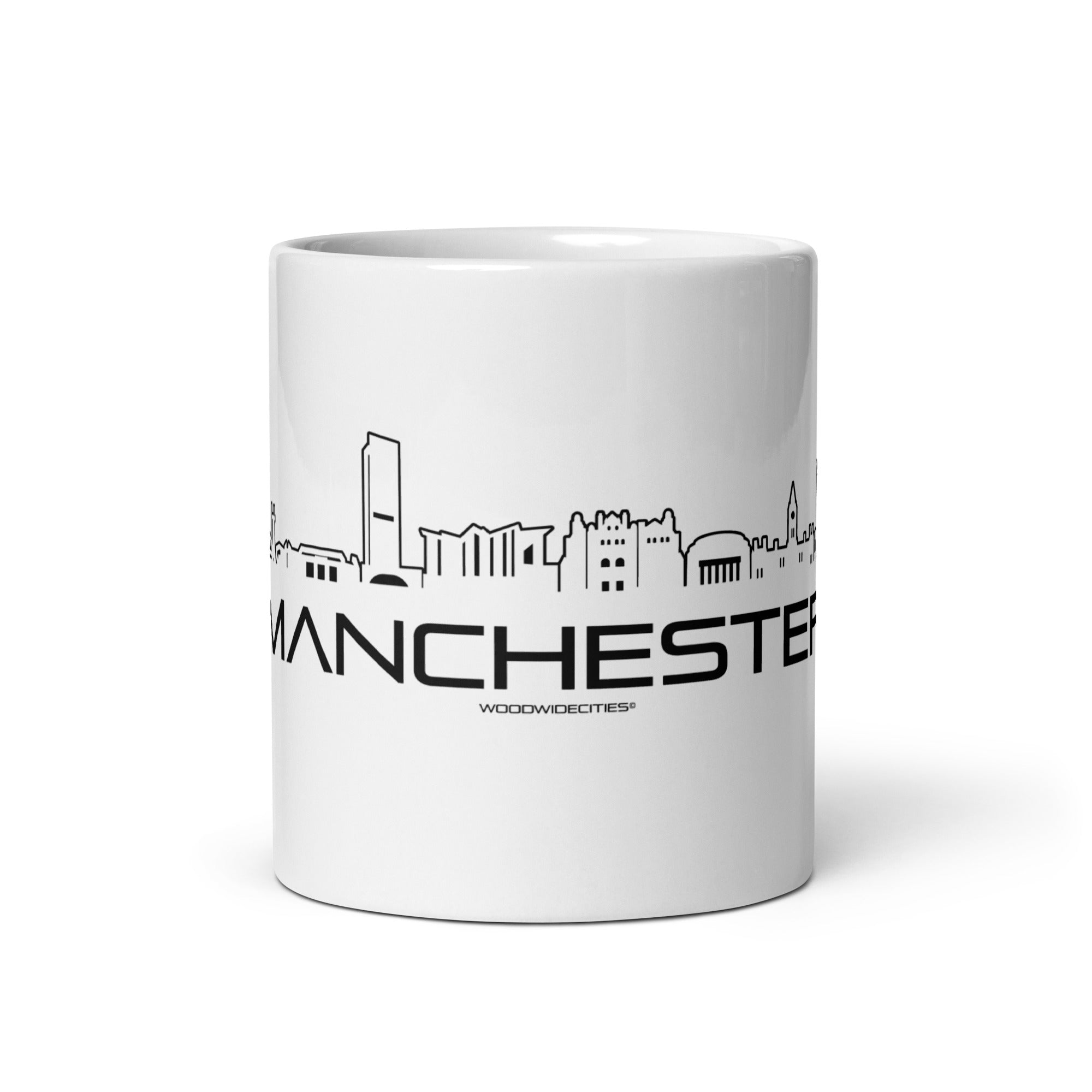 Mok Wit Manchester houten cadeau decoratie relatiegeschenk van WoodWideCities