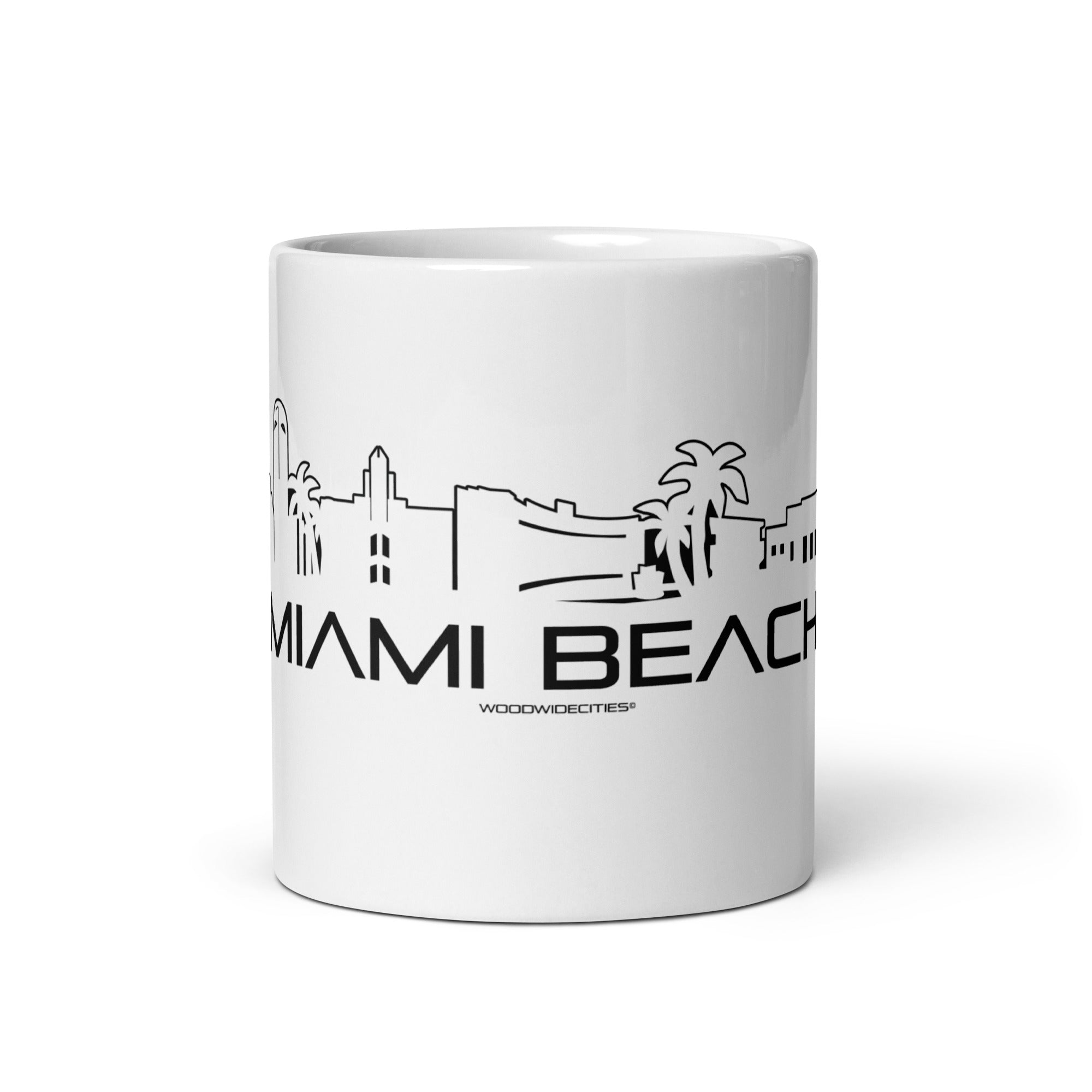 Mok Wit Miami Beach houten cadeau decoratie relatiegeschenk van WoodWideCities