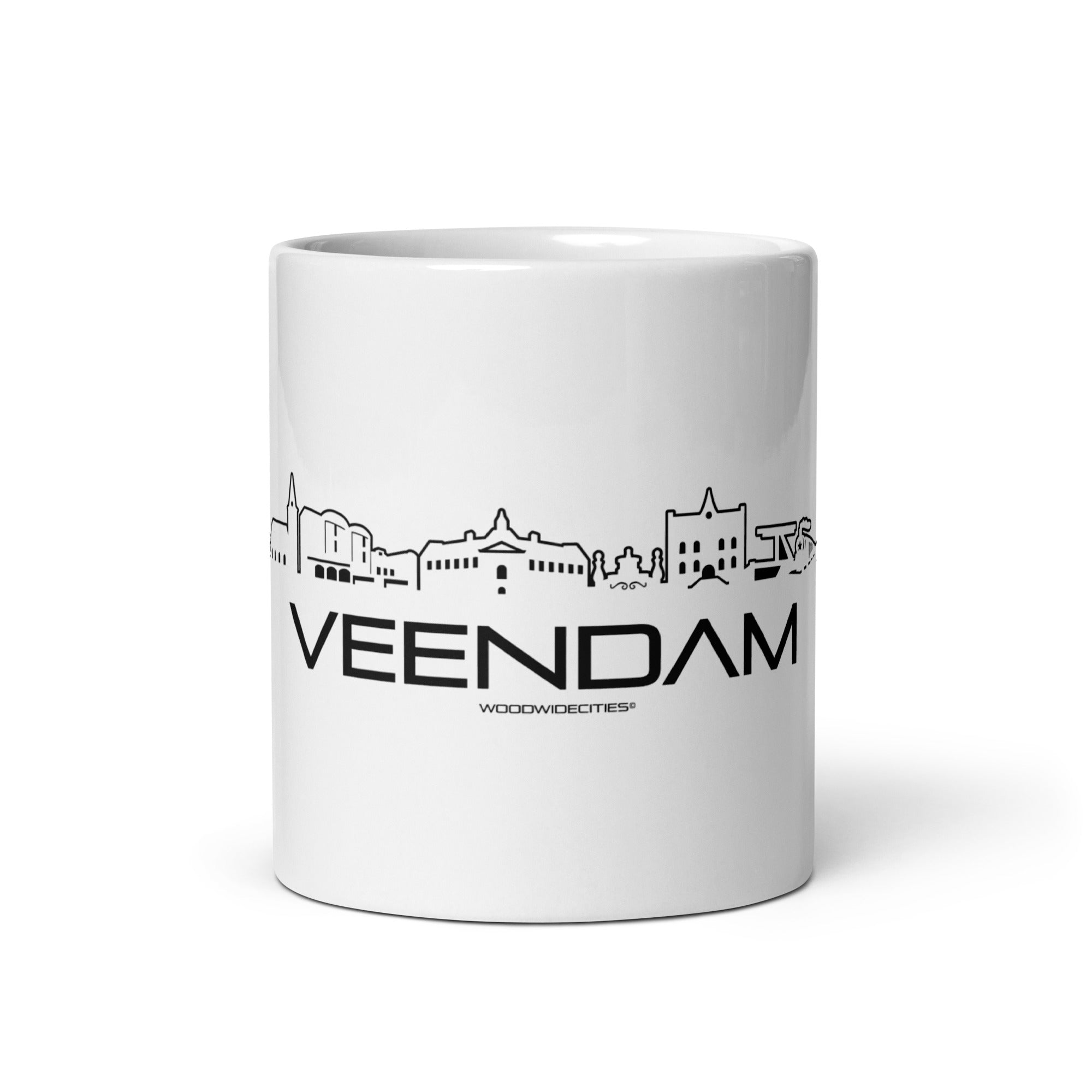 Mok Wit Veendam houten cadeau decoratie relatiegeschenk van WoodWideCities