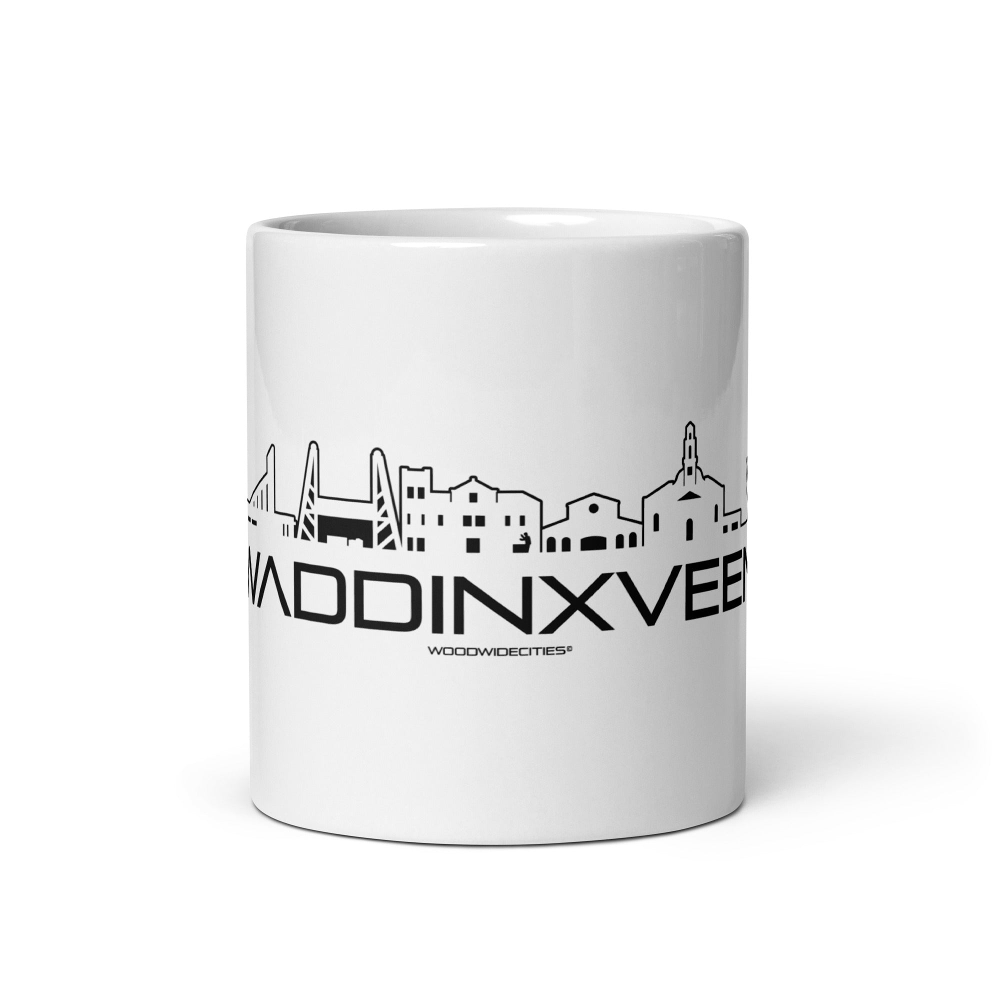 Mok Wit Waddinxveen houten cadeau decoratie relatiegeschenk van WoodWideCities