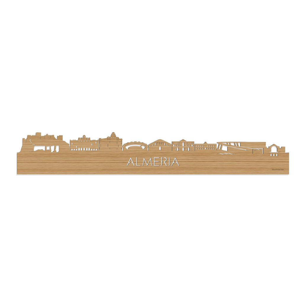 Skyline Almeria Bamboe houten cadeau decoratie relatiegeschenk van WoodWideCities